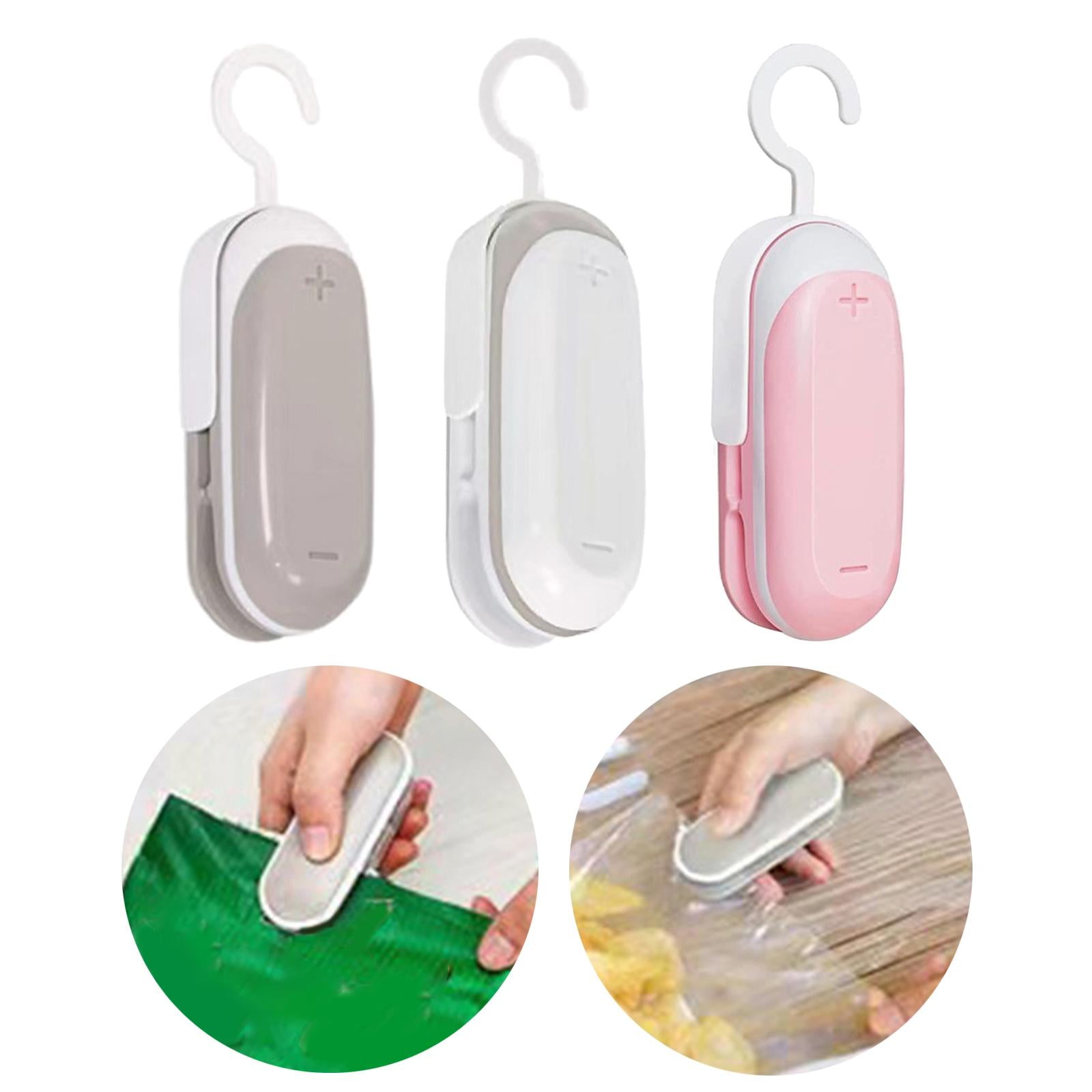 2Pcs 2in1 Portable Mini Heat Sealing Machine Sealer Packing Plastic Bag Tool Gray