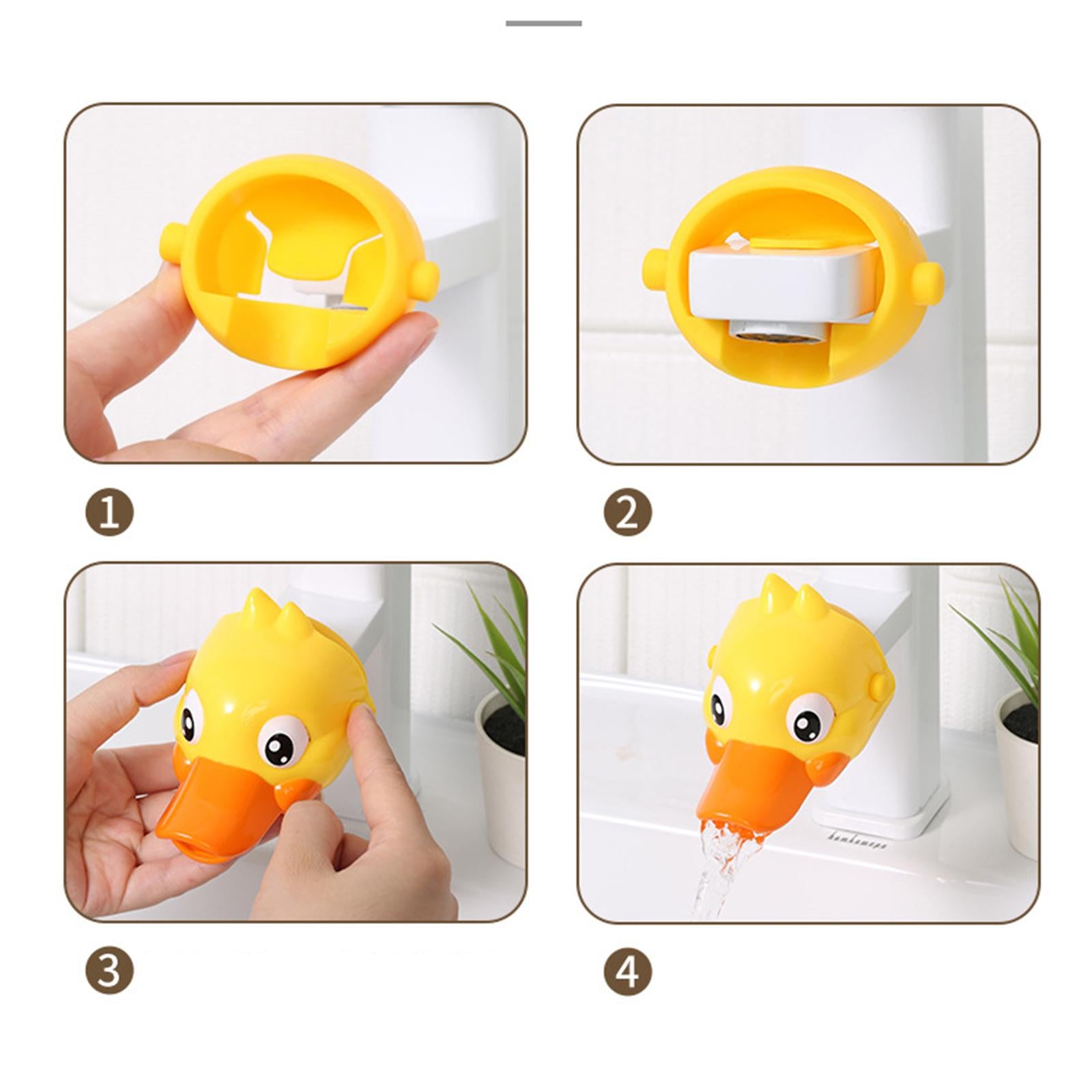 4xAnimal Shaped Kids Faucet Extender Anti Splash for Kids Gray Elephant