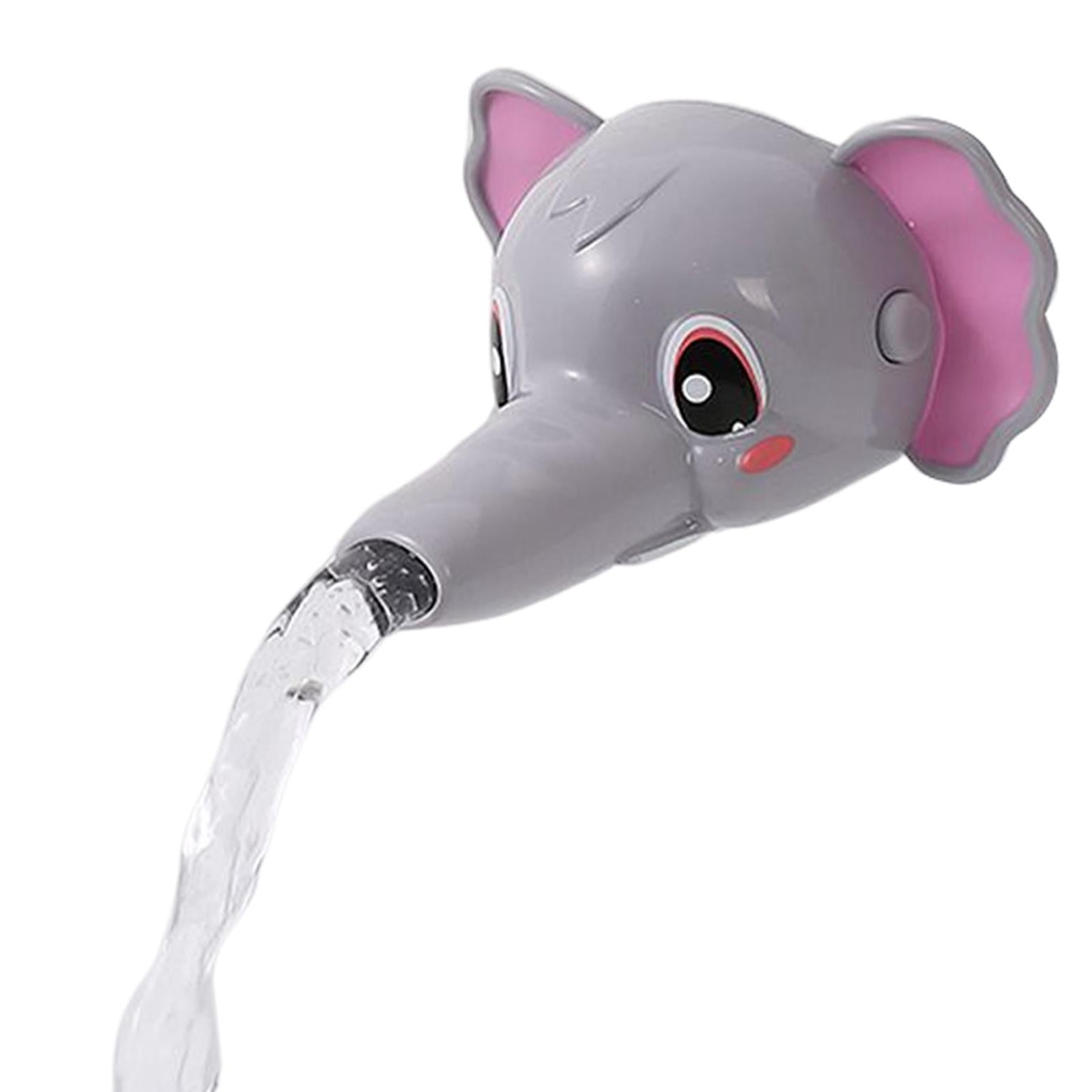 2xAnimal Shaped Kids Faucet Extender Anti Splash for Kids Gray Elephant