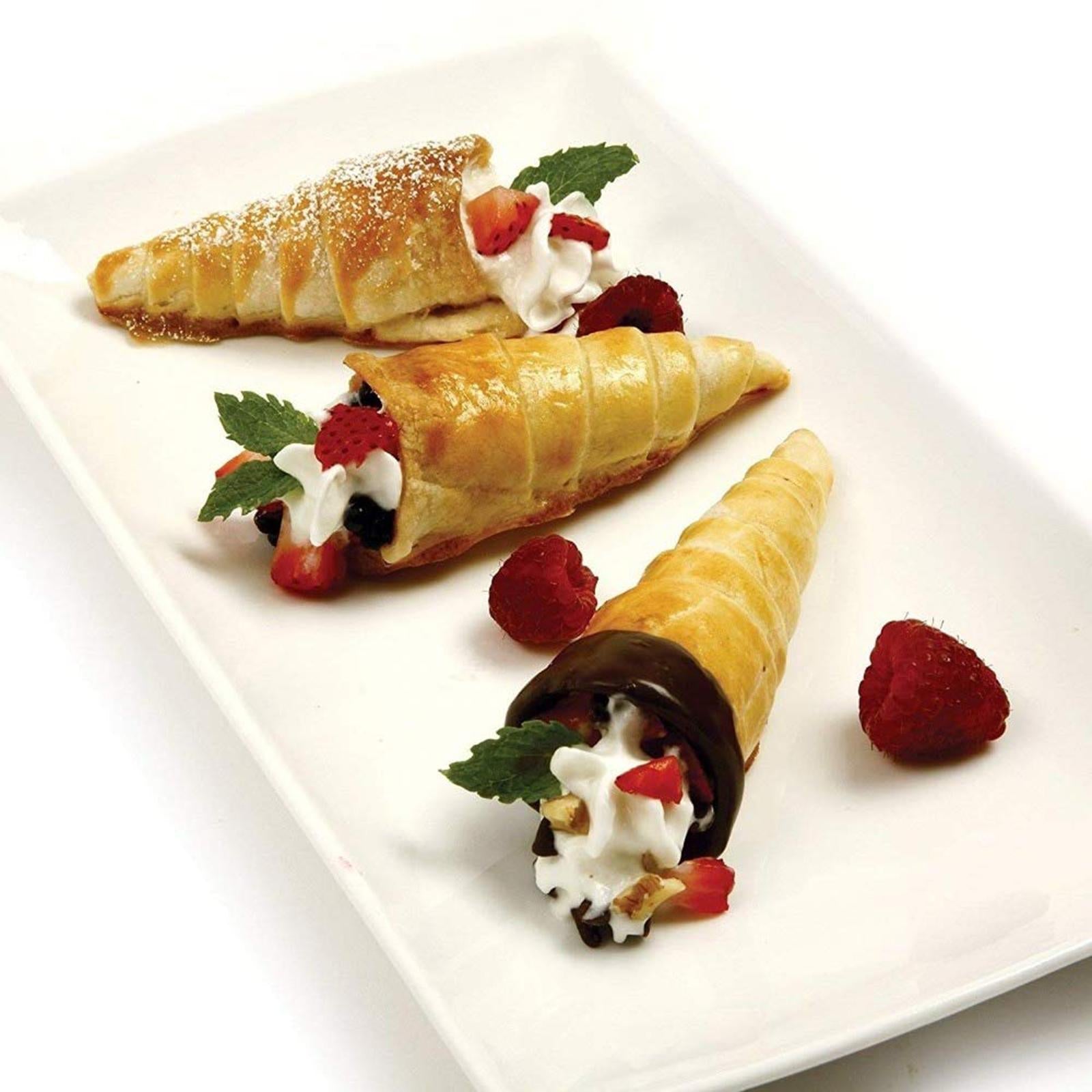 21x Cannoli Form Tubes Baking Tubes for Pastry Chocolate Cones Desserts