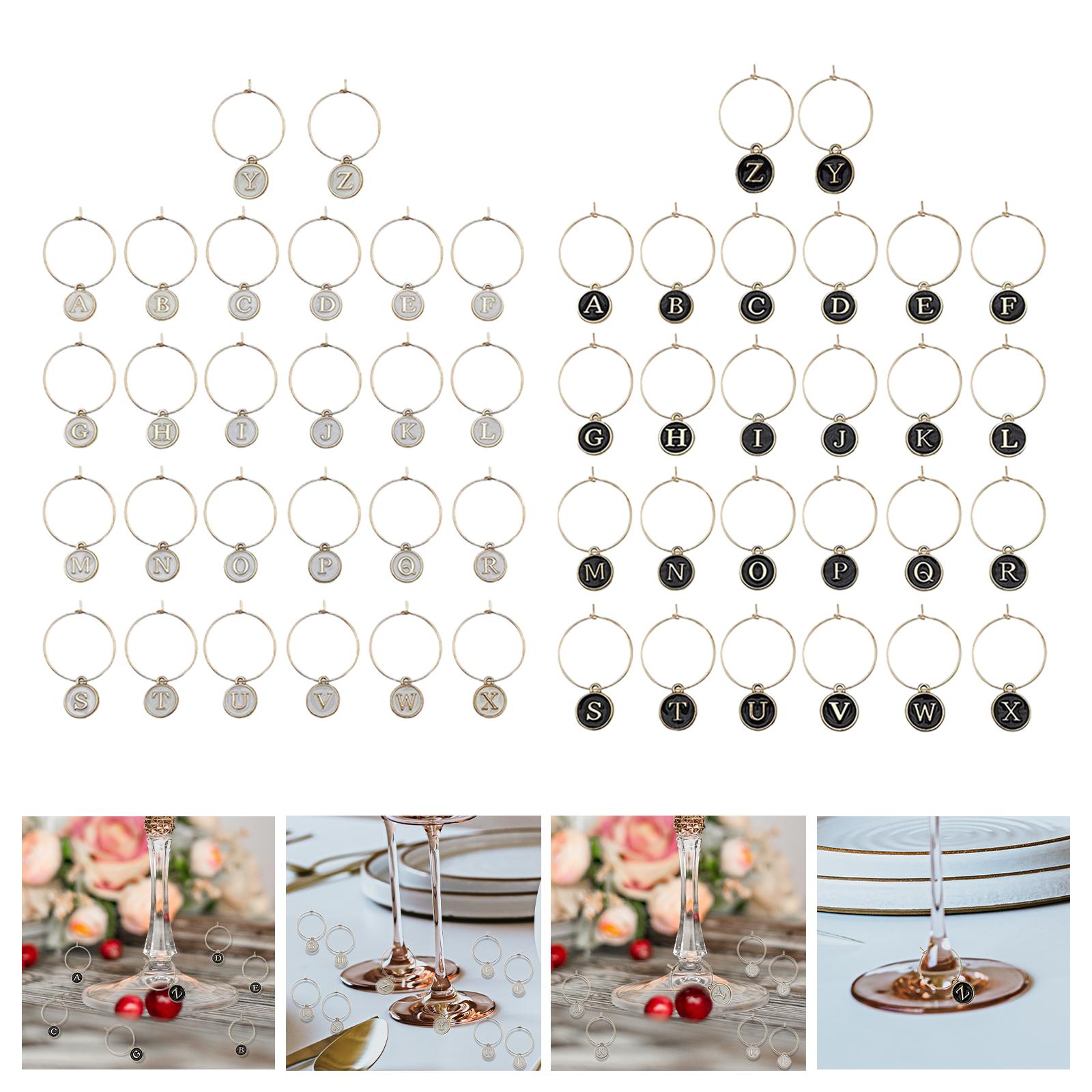 26Pcs Wine Glass Charm Rings Christmas Wedding Party Decorations White