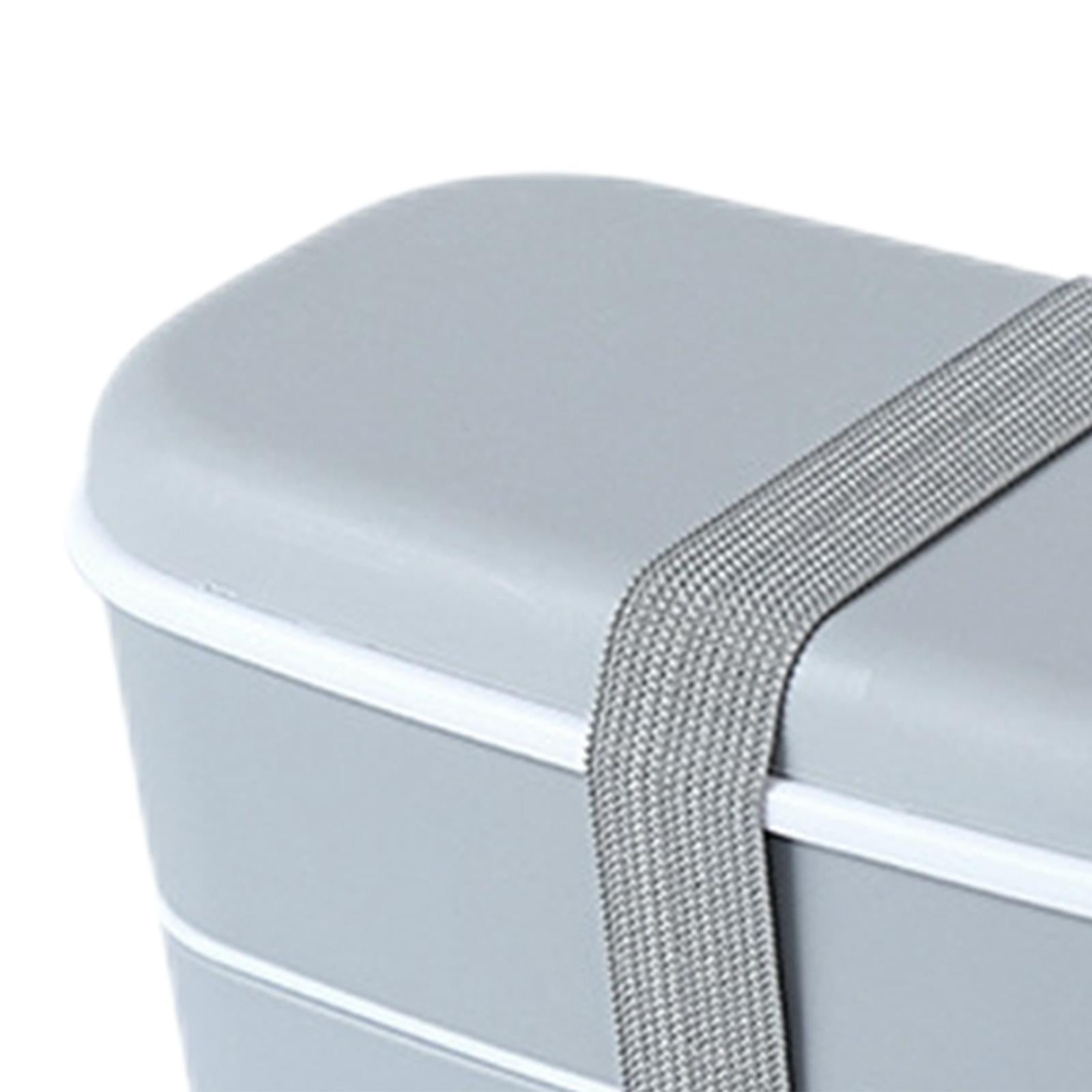 2xJapanese Style Lunch Box Meal Container for Hiking Camping Office Gray