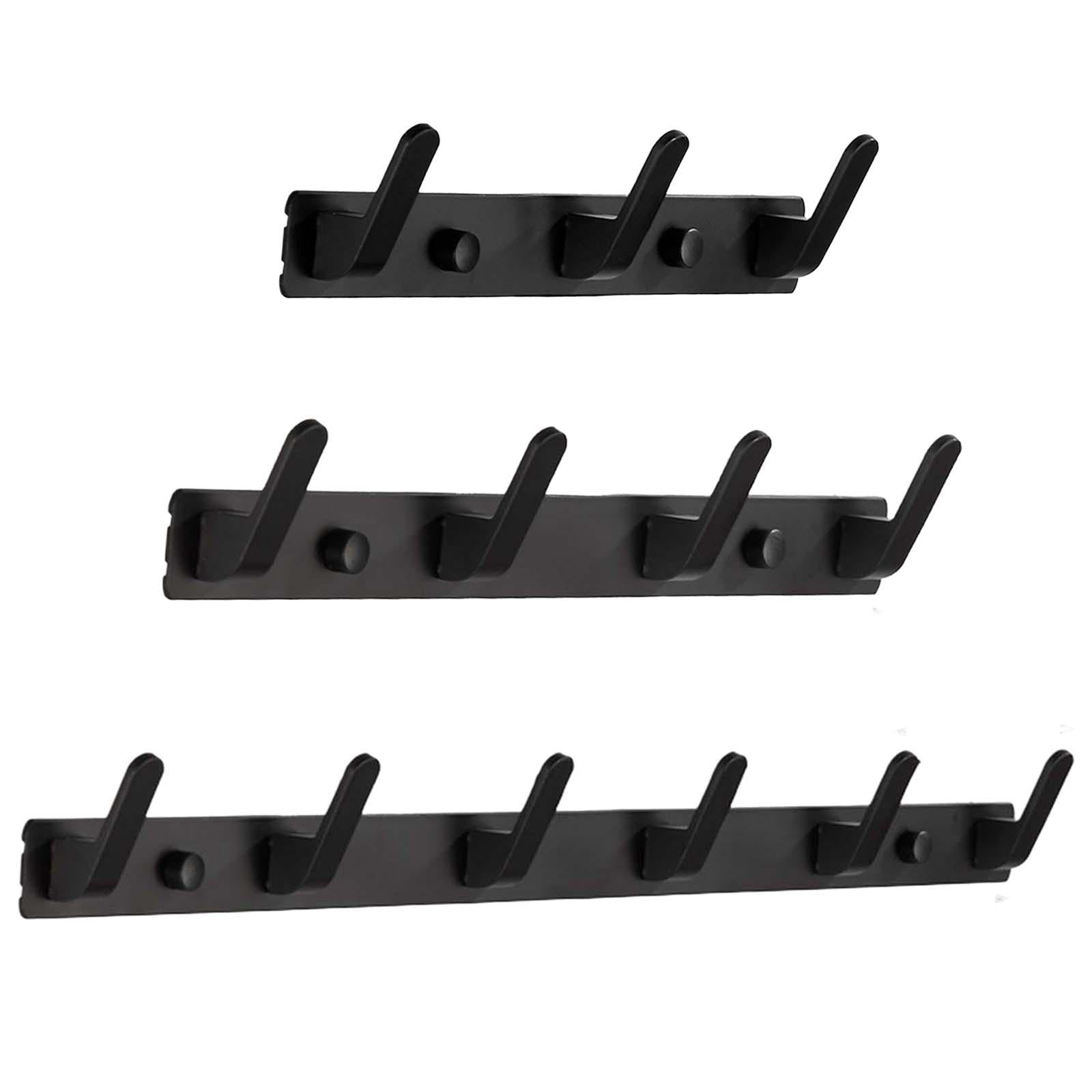 2xCoat Rack Door Holder Rack 2 Ways Installation for Coat Hats Entrance Hall 3 Hooks   