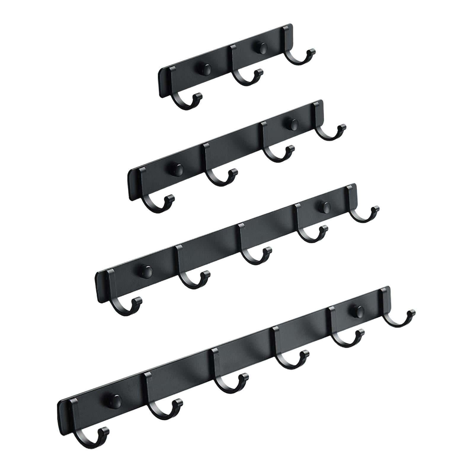 3xAluminum Clothes Coat Robe Wall Mounted Hook Towel Rack Rail 3 Hooks