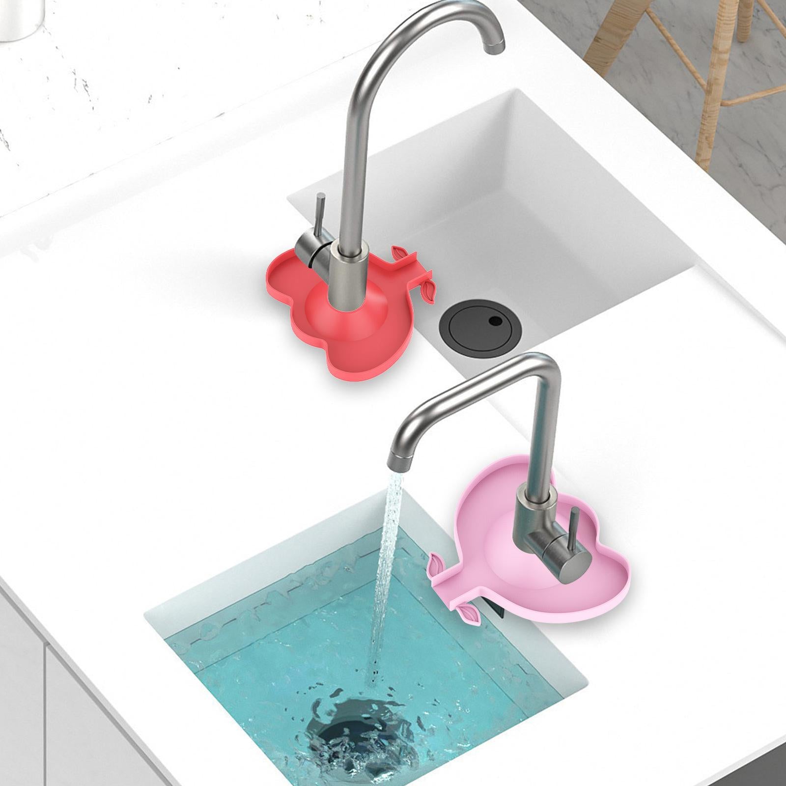 3xKitchen Faucet Splash Guard Faucet Absorbent Pad for Bathroom Yellow