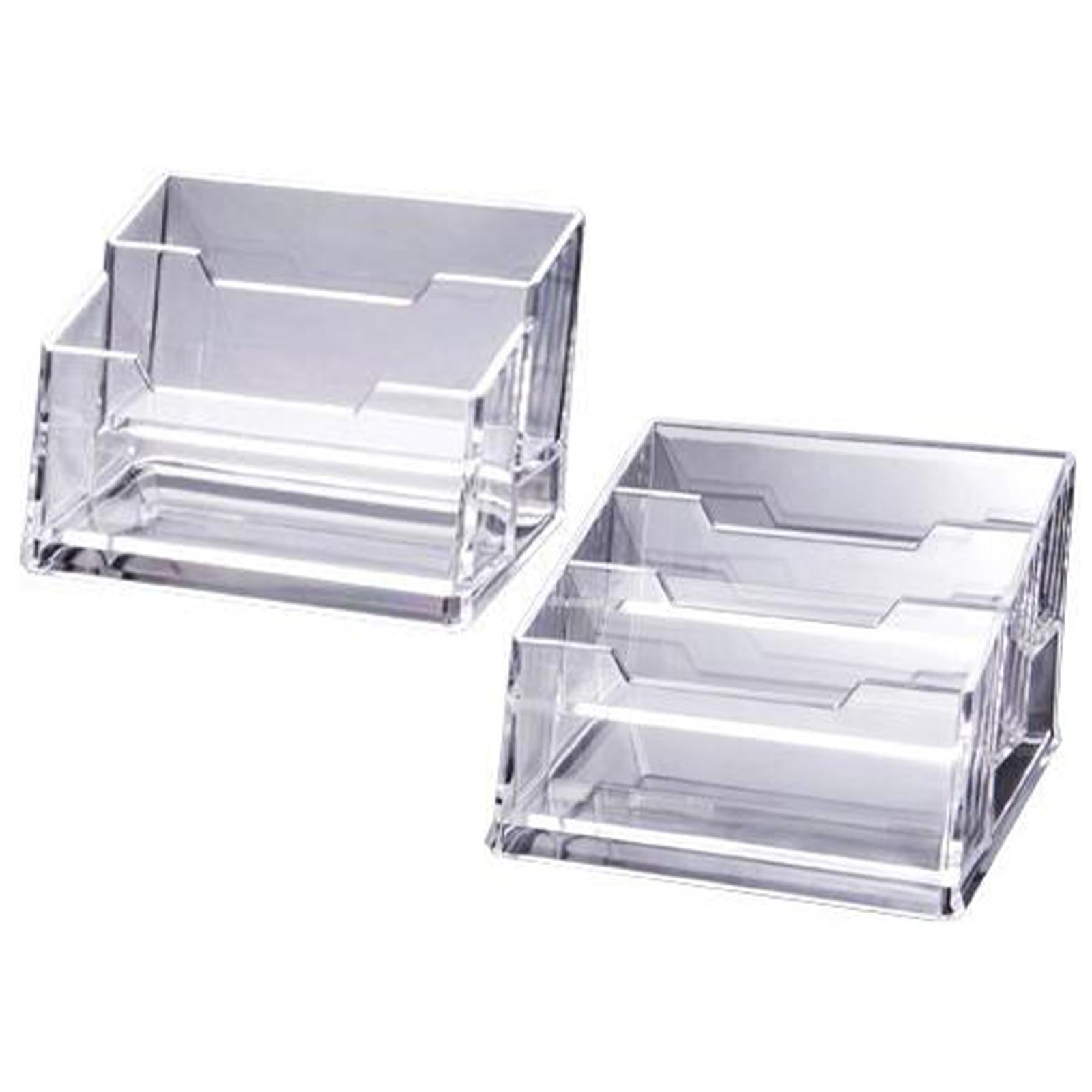 2xClear Business Card Holders Organizer for Desk Office Name Card 2 Grid