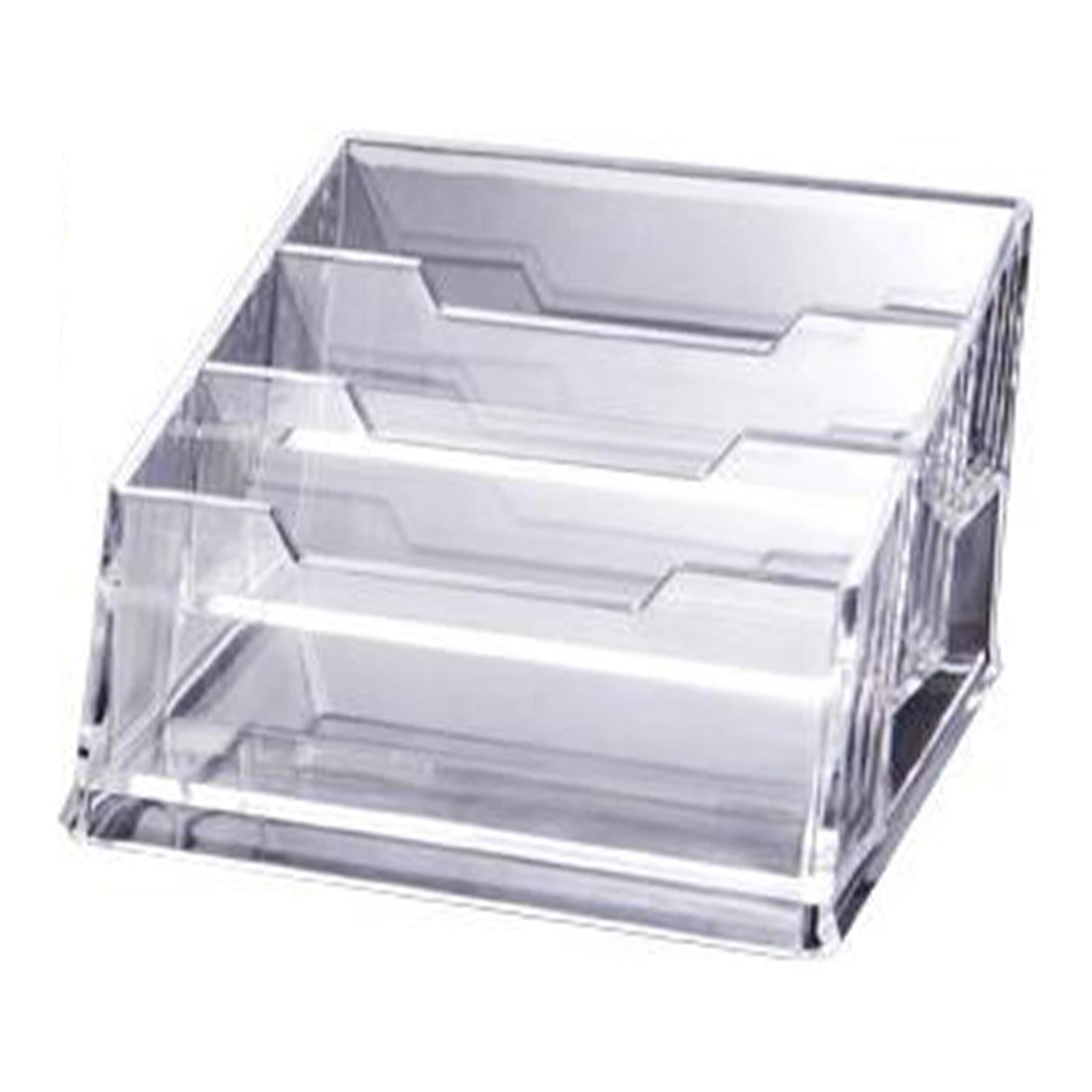 6xClear Business Card Holders Organizer for Desk Office Name Card 3 Grid