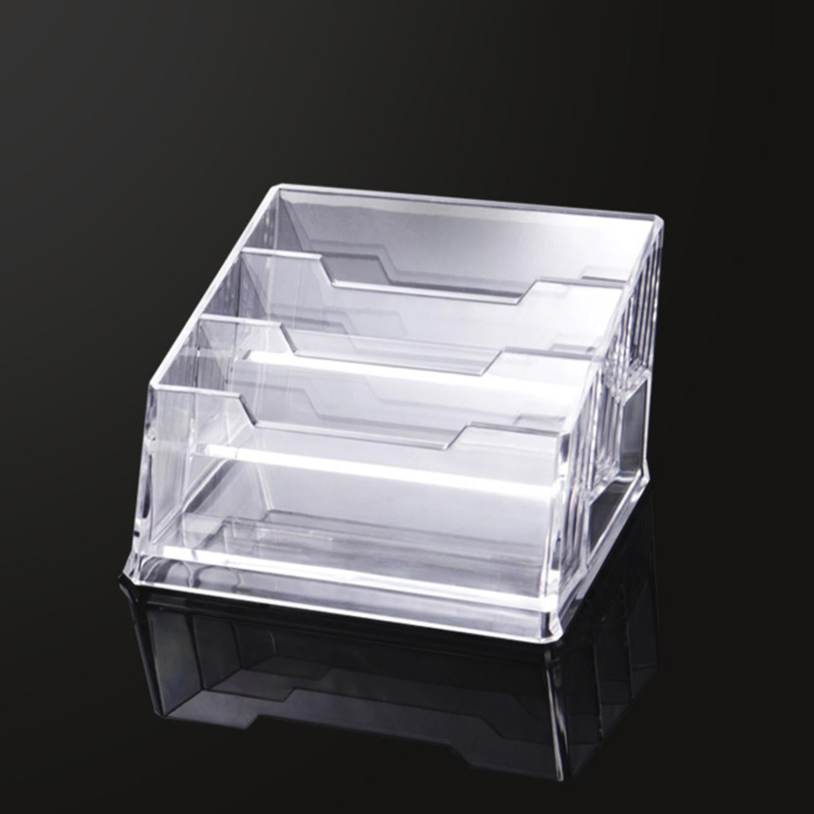 5xClear Business Card Holders Organizer for Desk Office Name Card 3 Grid