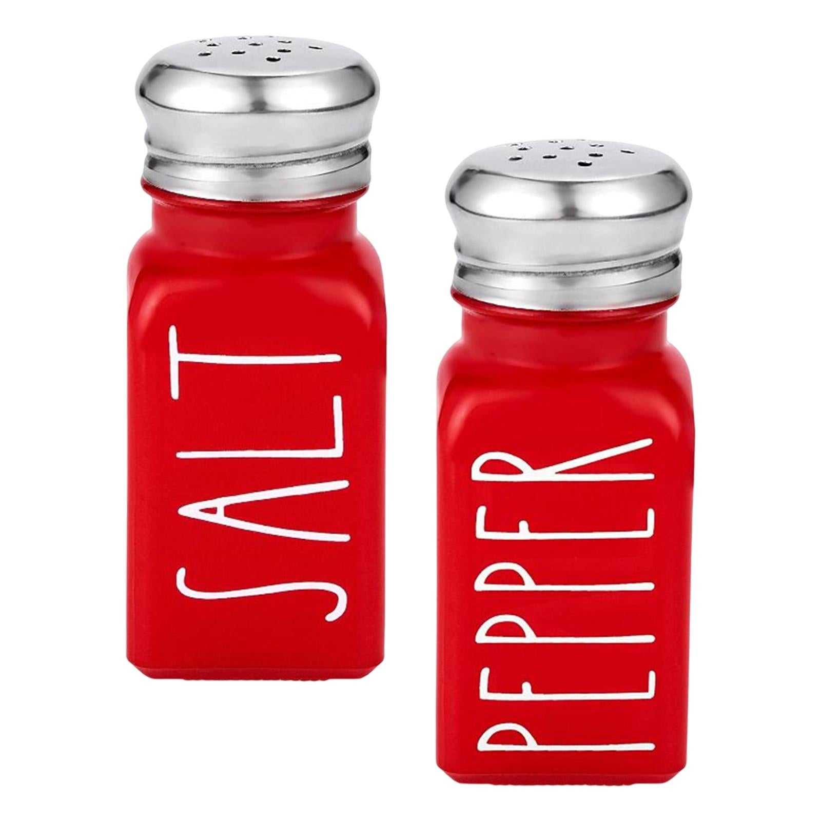 2Pcs Modern Red Salt and Pepper Shakers Set Wedding Pots Kitchen Decor