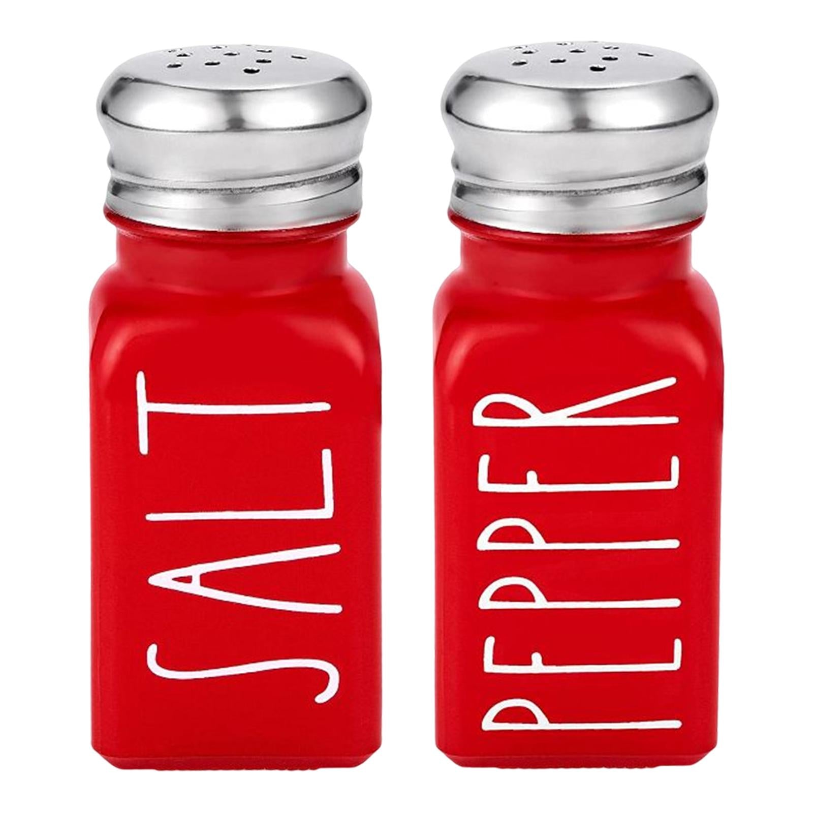 2Pcs Modern Red Salt and Pepper Shakers Set Wedding Pots Kitchen Decor