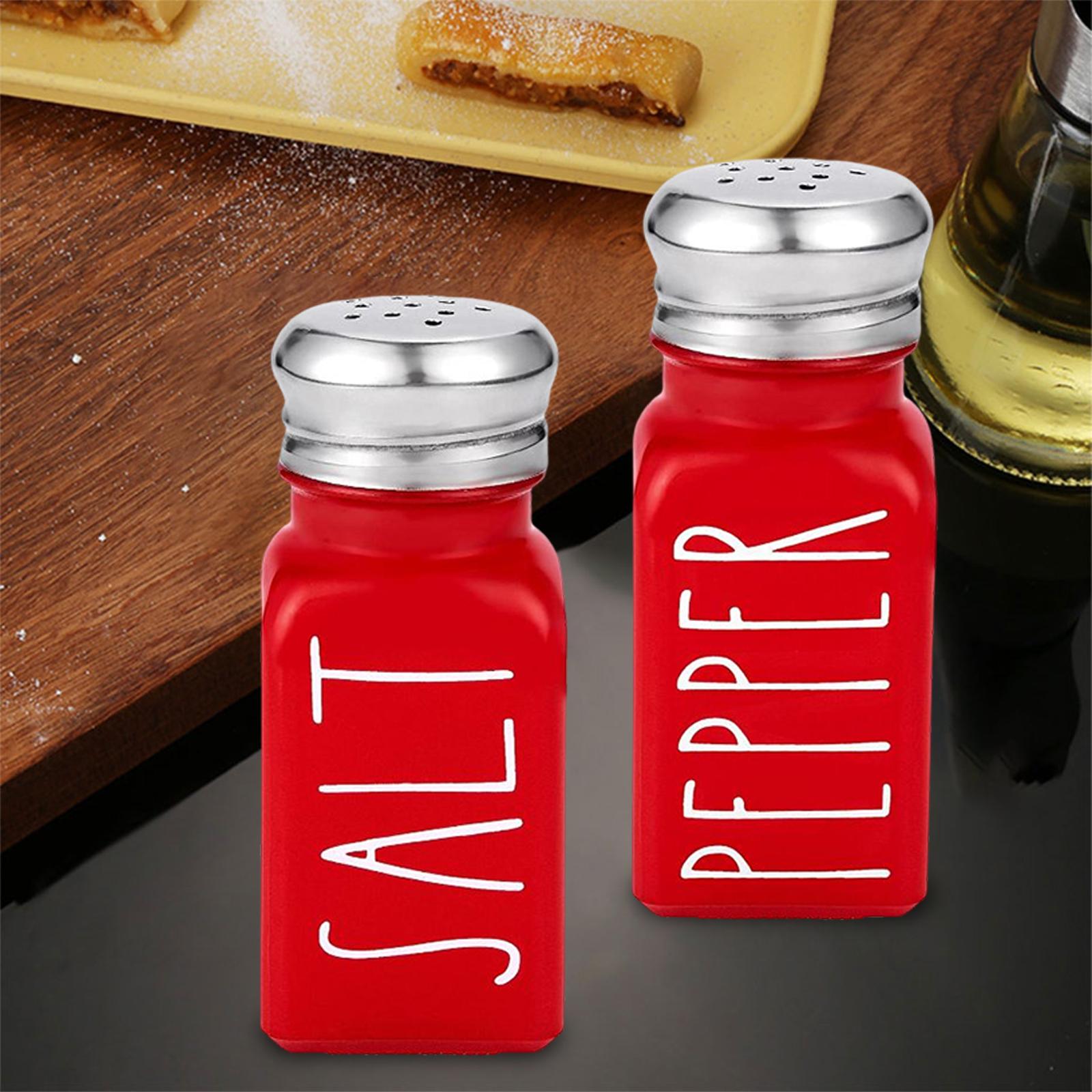 2Pcs Modern Red Salt and Pepper Shakers Set Wedding Pots Kitchen Decor