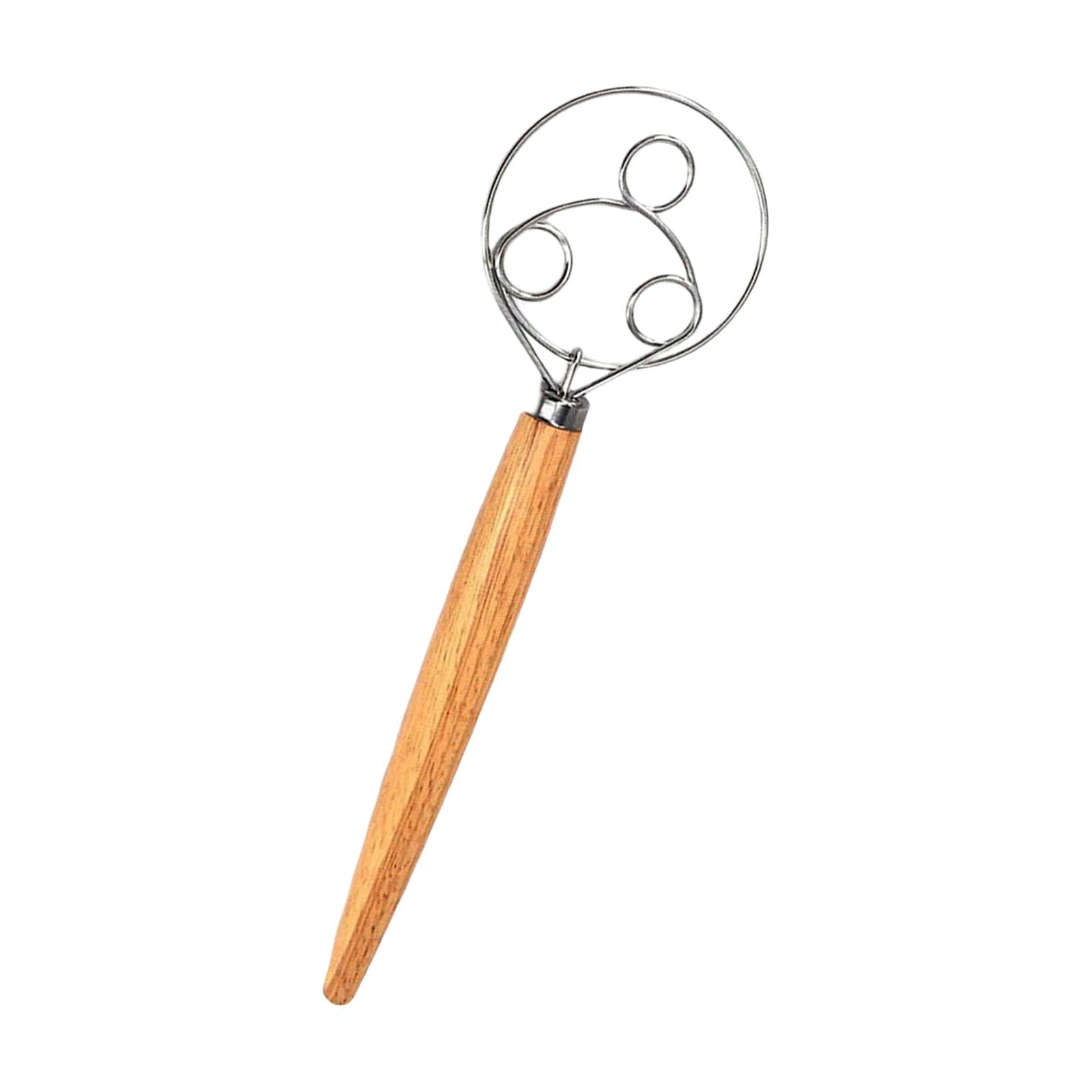 2xHand Danish Dough Whisk Bread Mixing Tool 2 Eye Whisk for Pancakes Dessert