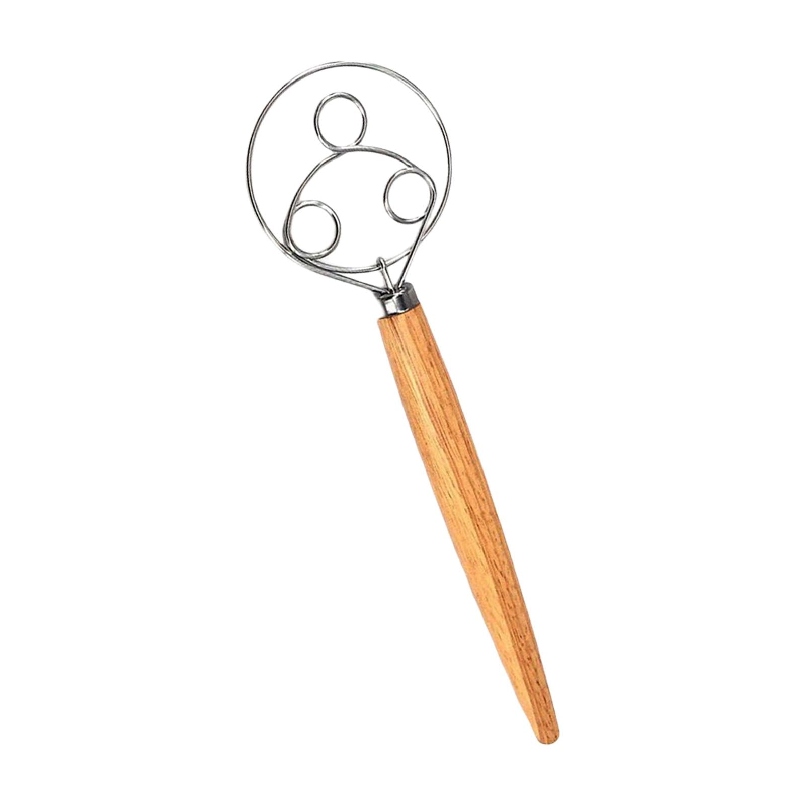 2xHand Danish Dough Whisk Bread Mixing Tool 2 Eye Whisk for Pancakes Dessert