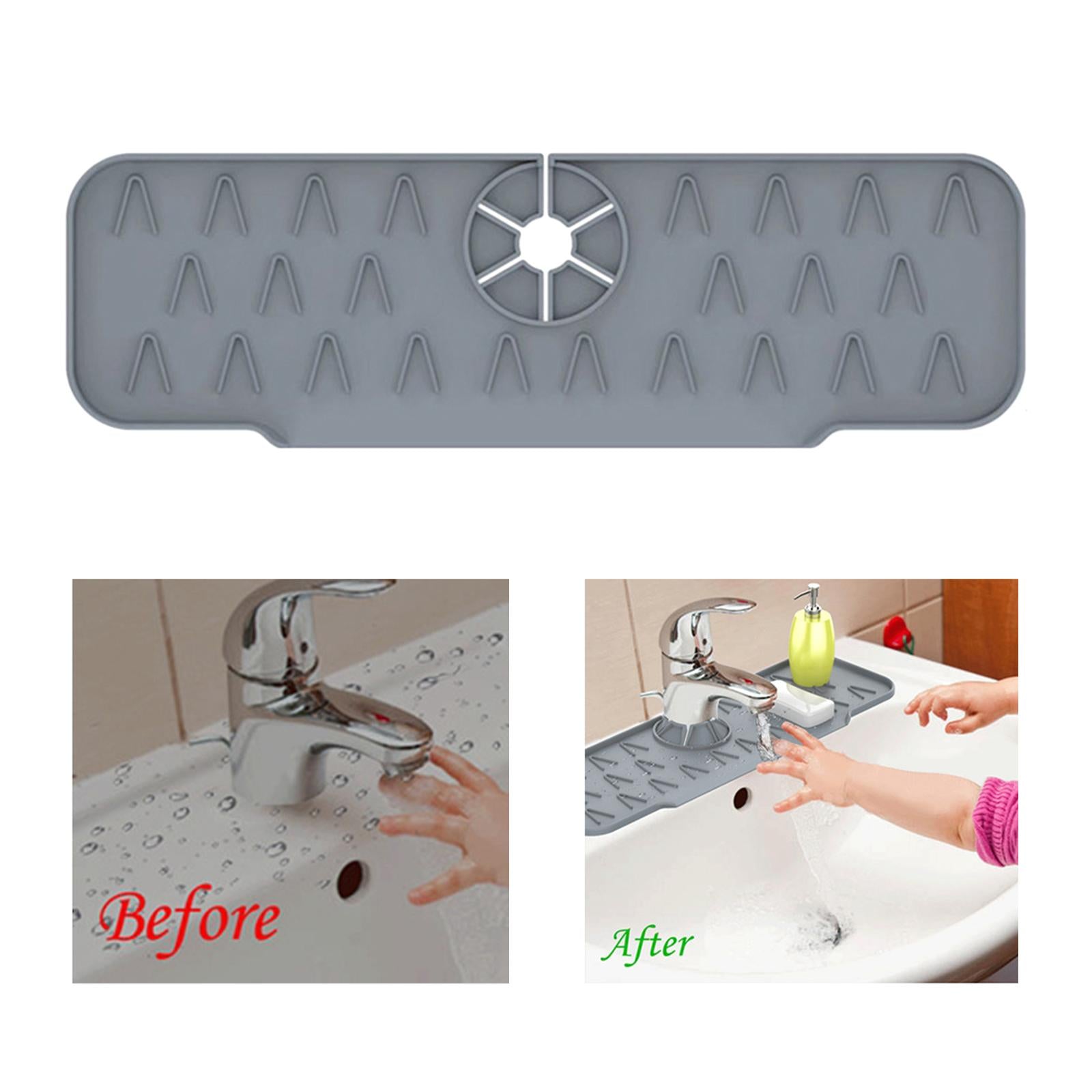 2xFaucet Absorbent Pads Faster Drying Washable for RV, Countertop Gray