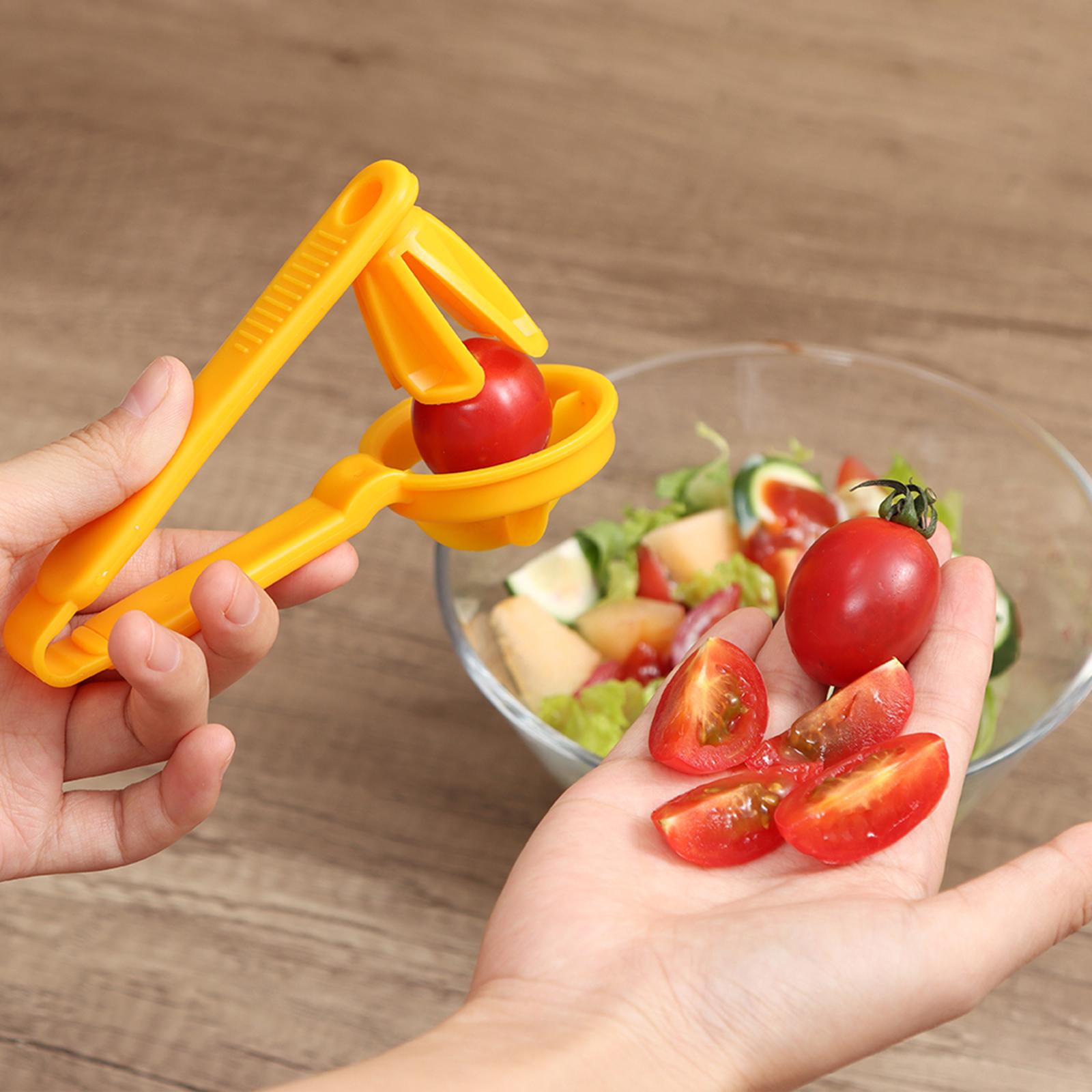 2xAdjustable Tomato Slicer Cutter Fruit Vegetable Salad Slicer for Kitchen yellow