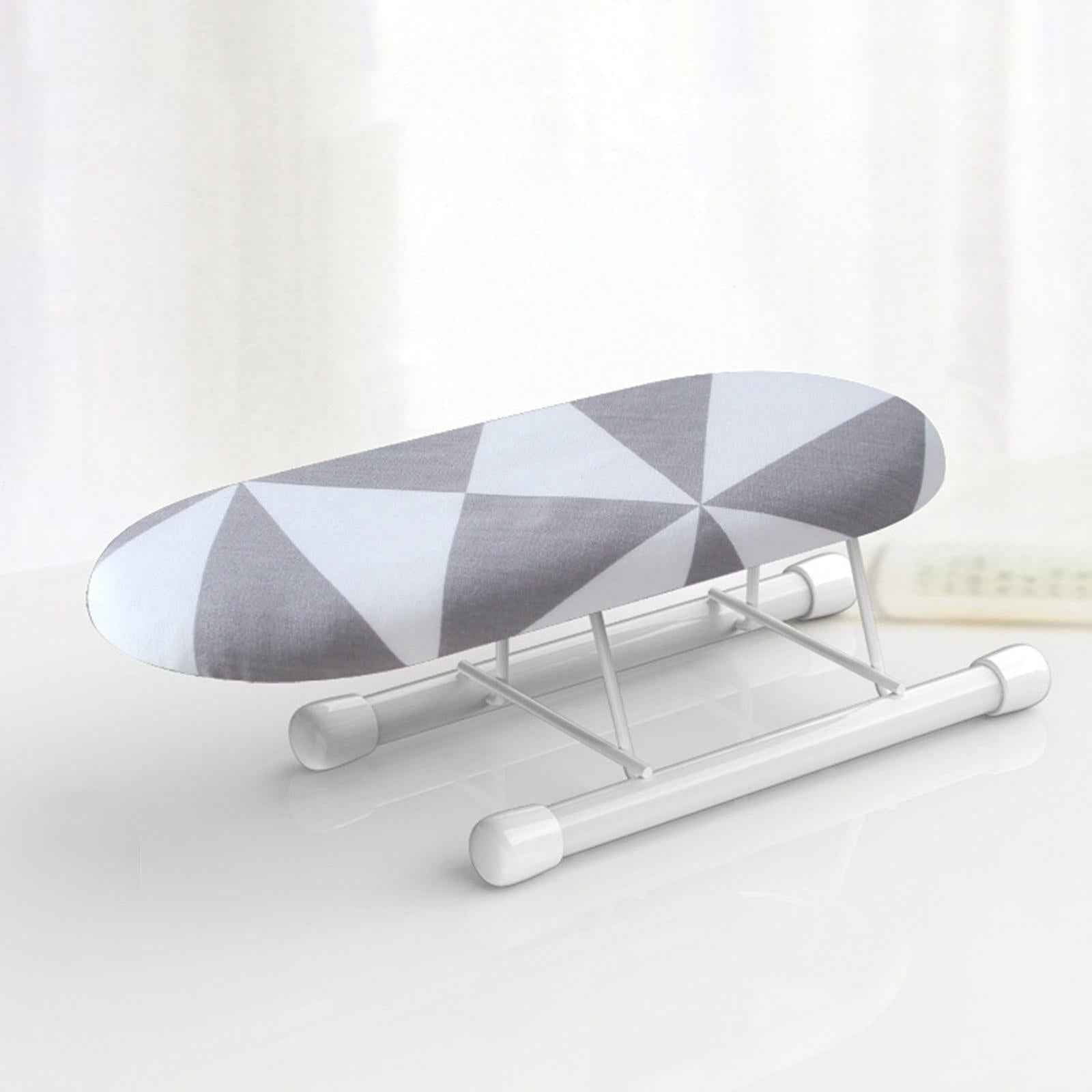 Small Folding Ironing Board Ironing Cuffs Neckline for Home White and Gray