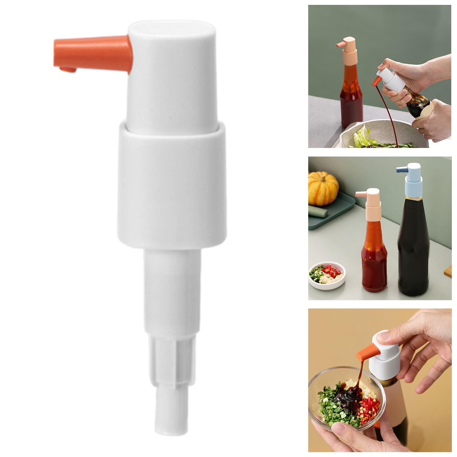 3xSauce Dispenser Pump for Kitchen Ketchup Salad Dressing Oil Small Size White