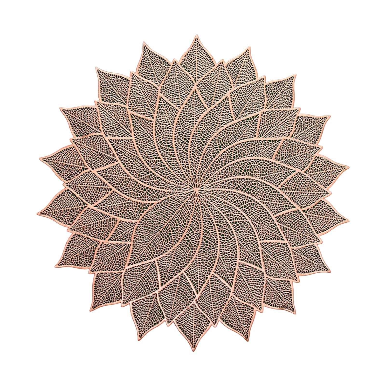 2xPlacemats Table Mats Non Slip Place Mats for Indoor Holiday Decoration Rose Gold