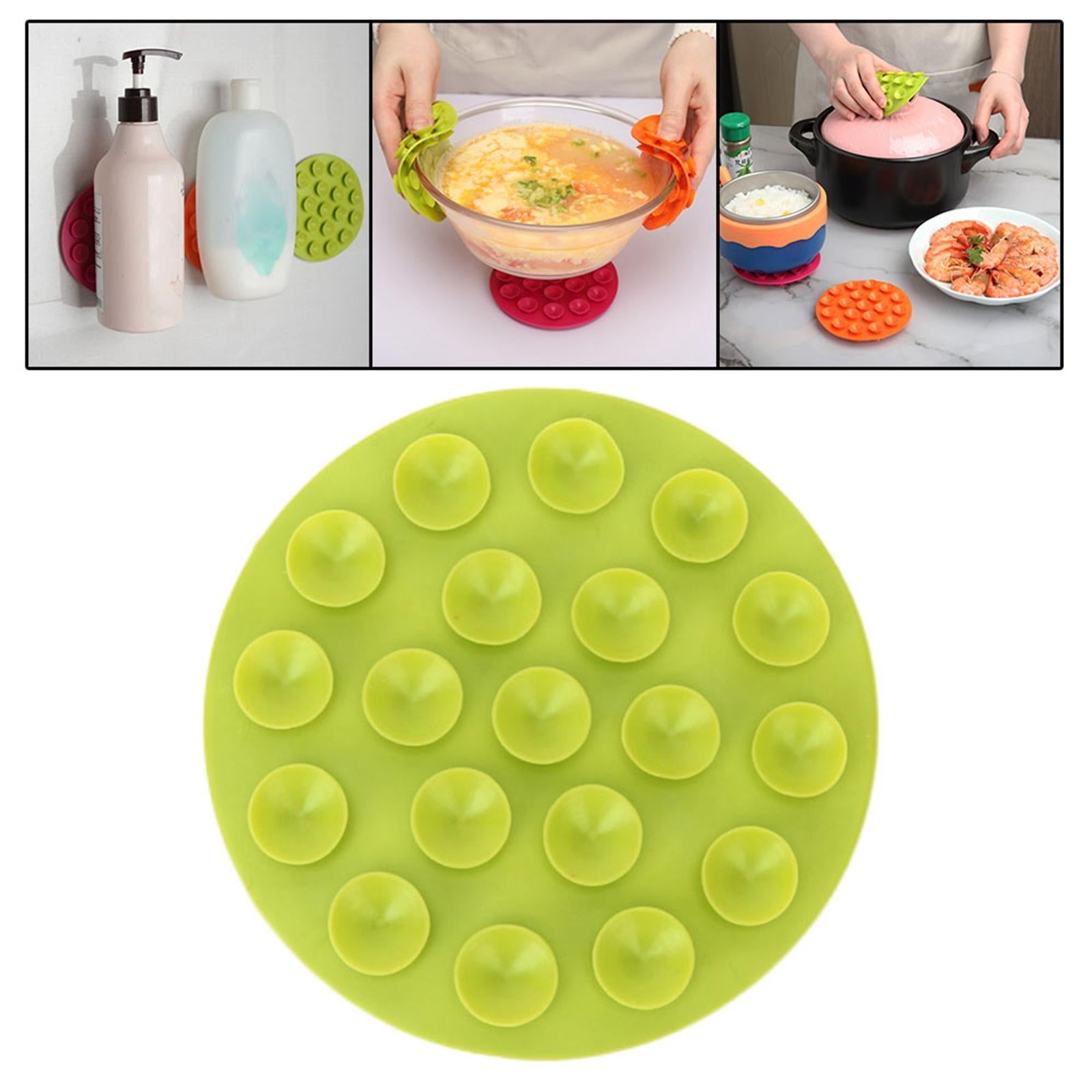 6xAnti Scald Suction Cup Coaster Pad Heat Insulation for Bowl Kitchen Bottle Green