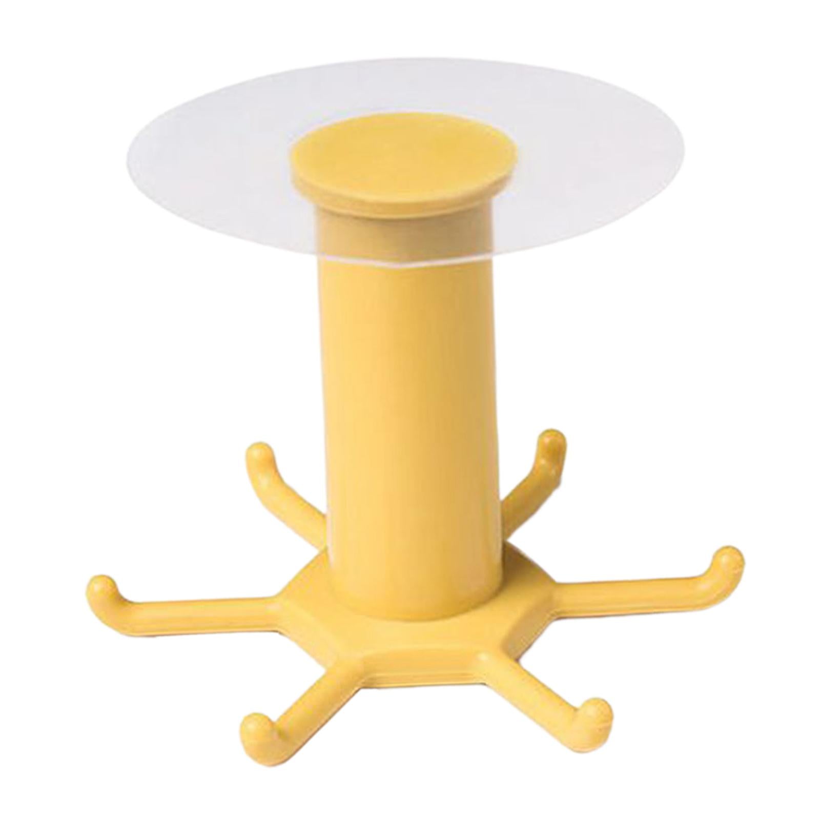 4xWall Mounted Utensil Holder Hook Kitchenware Storage Rack for Towel Spoon Yellow