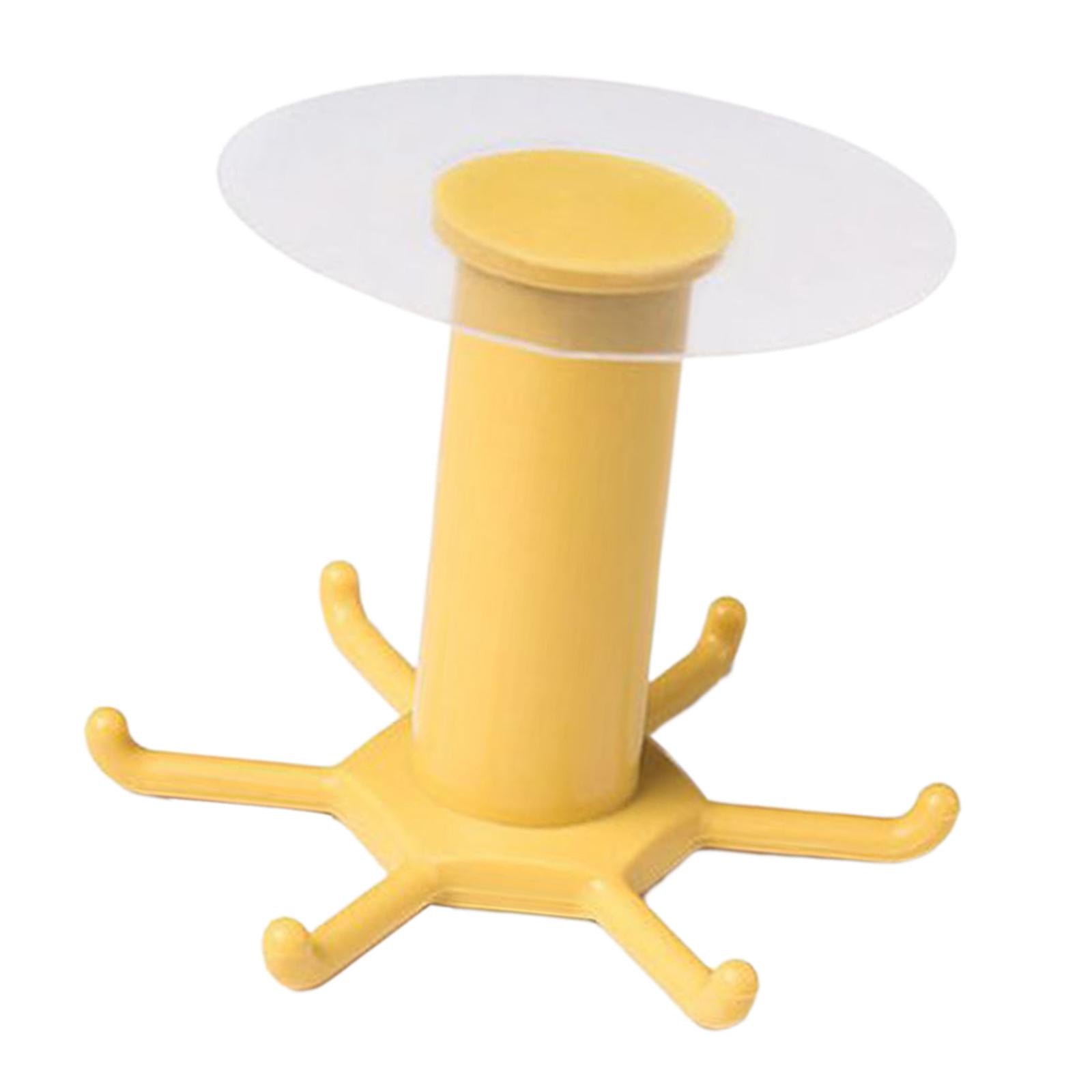 2xWall Mounted Utensil Holder Hook Kitchenware Storage Rack for Towel Spoon Yellow
