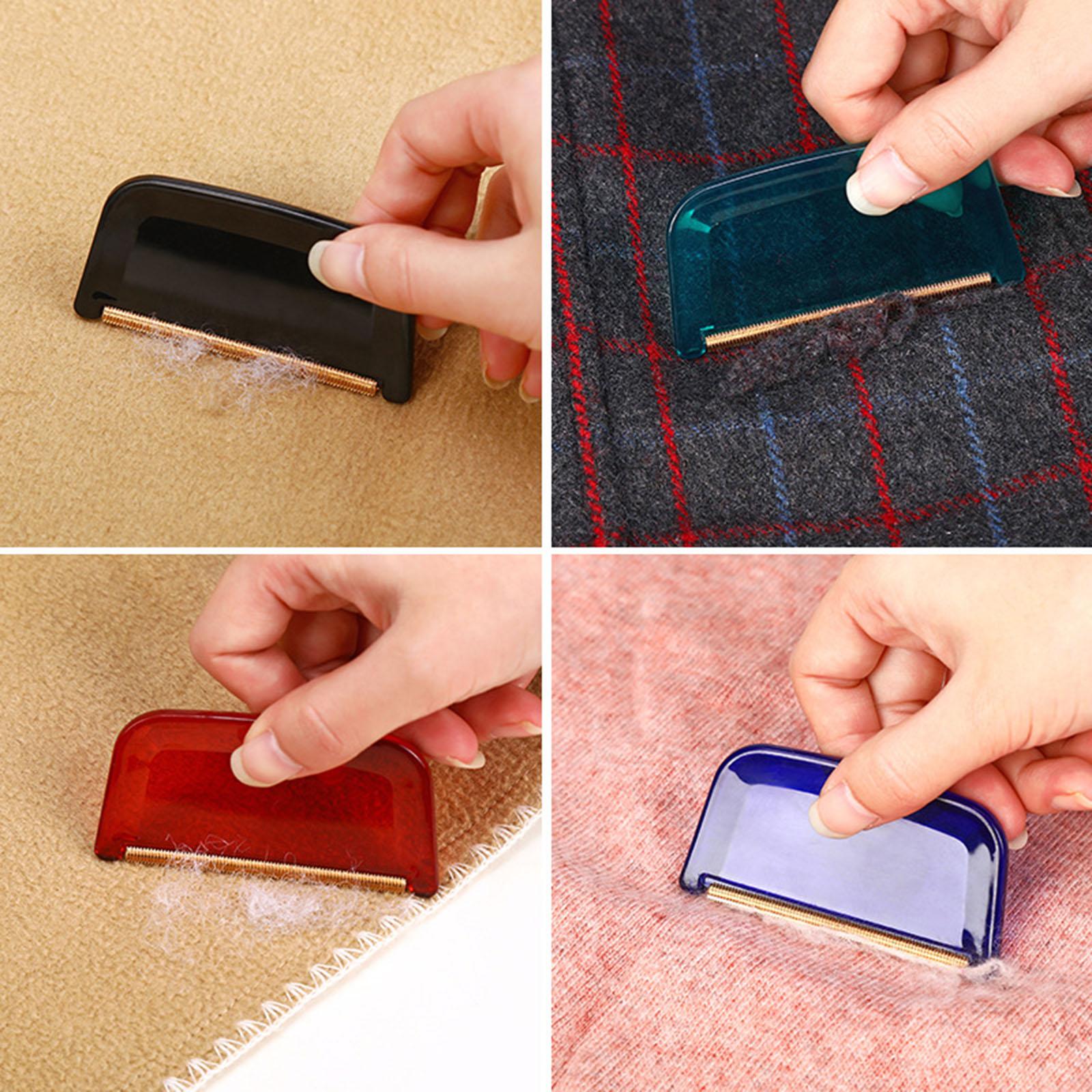 3xWool Cashmere Comb Multi Fabric Garments DE Pilling Removing Fuzz and Lint Red