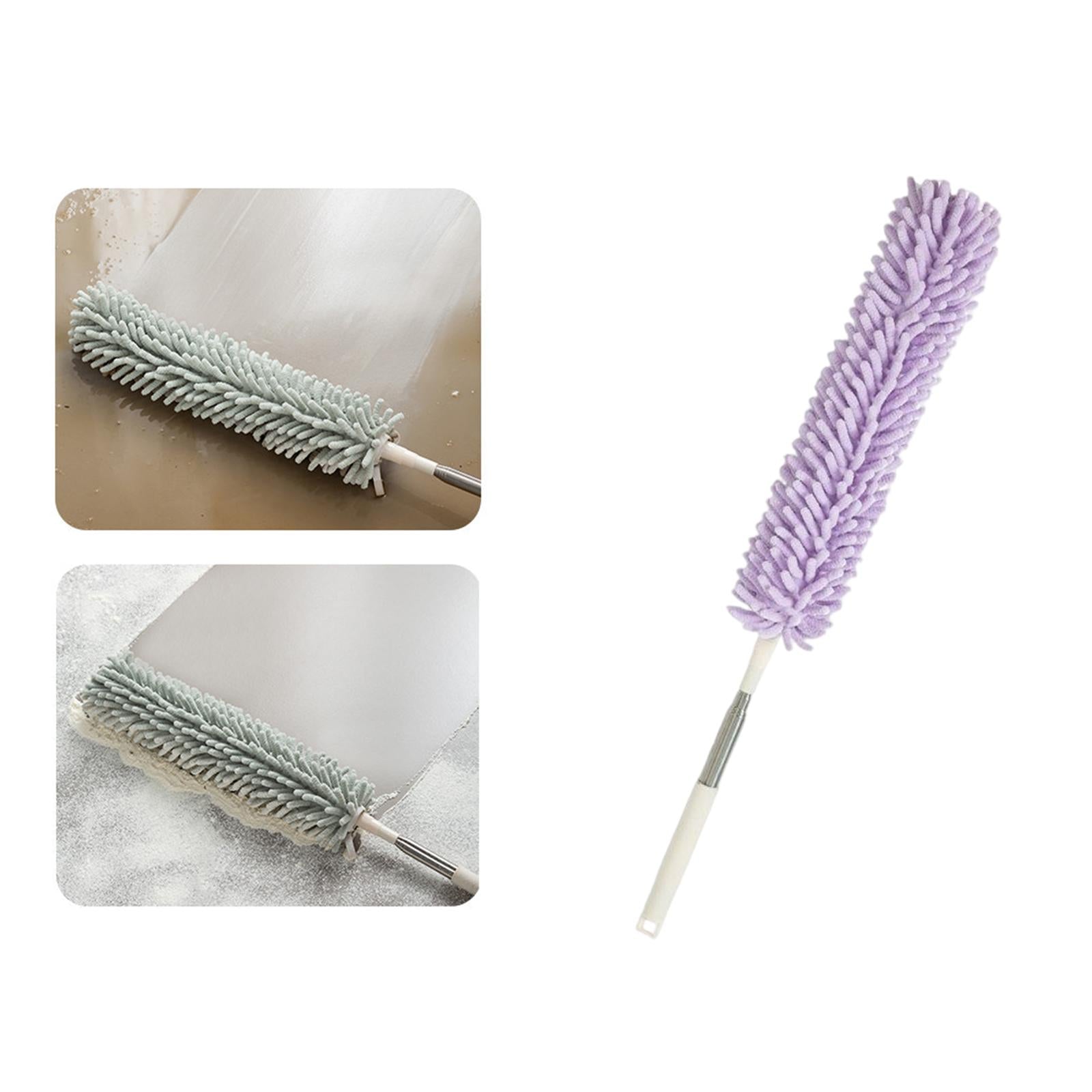 1.3M Telescopic Ceiling Duster Bendable Duster for Cleaning Ceiling Fan Car purple