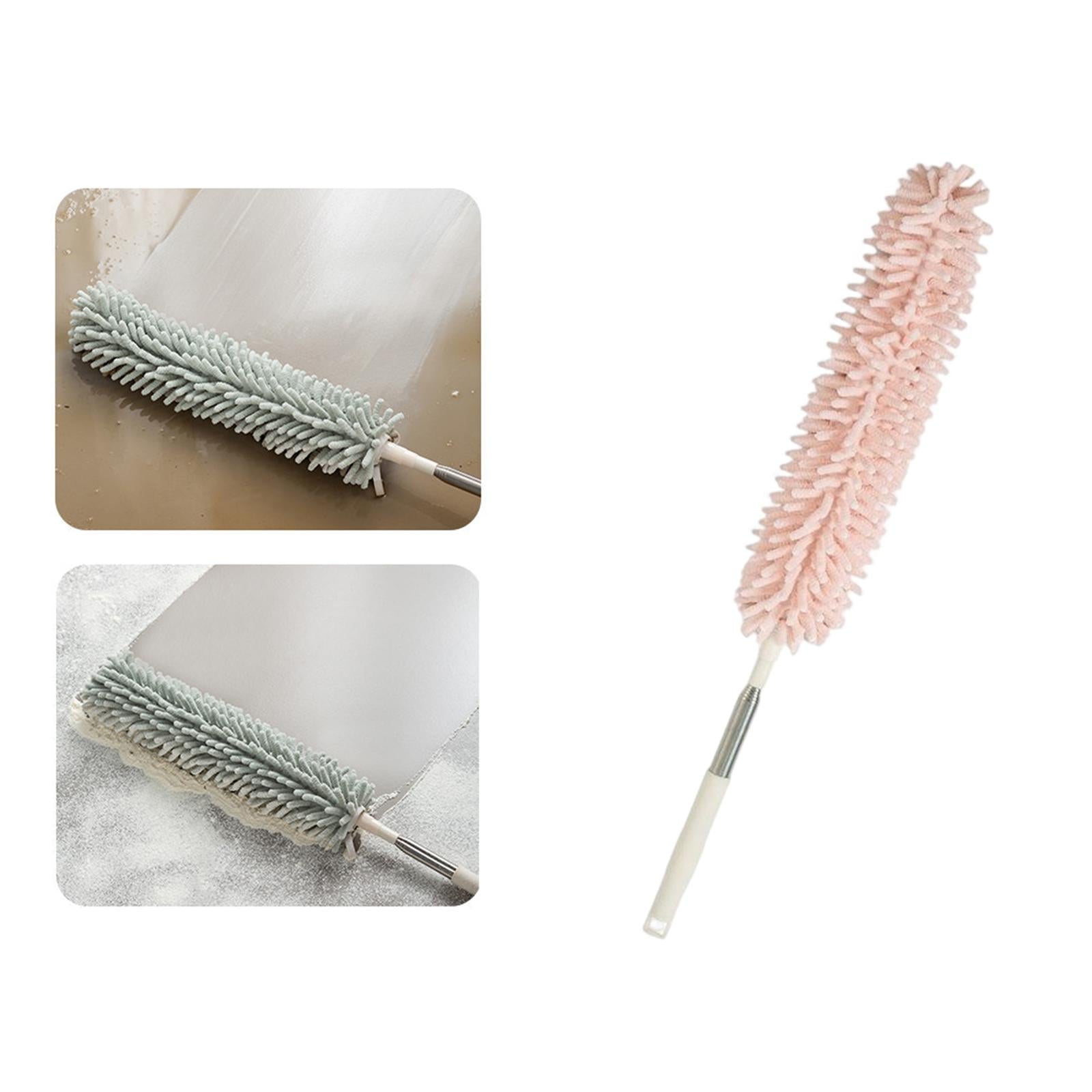1.3M Telescopic Ceiling Duster Bendable Duster for Cleaning Ceiling Fan Car pink