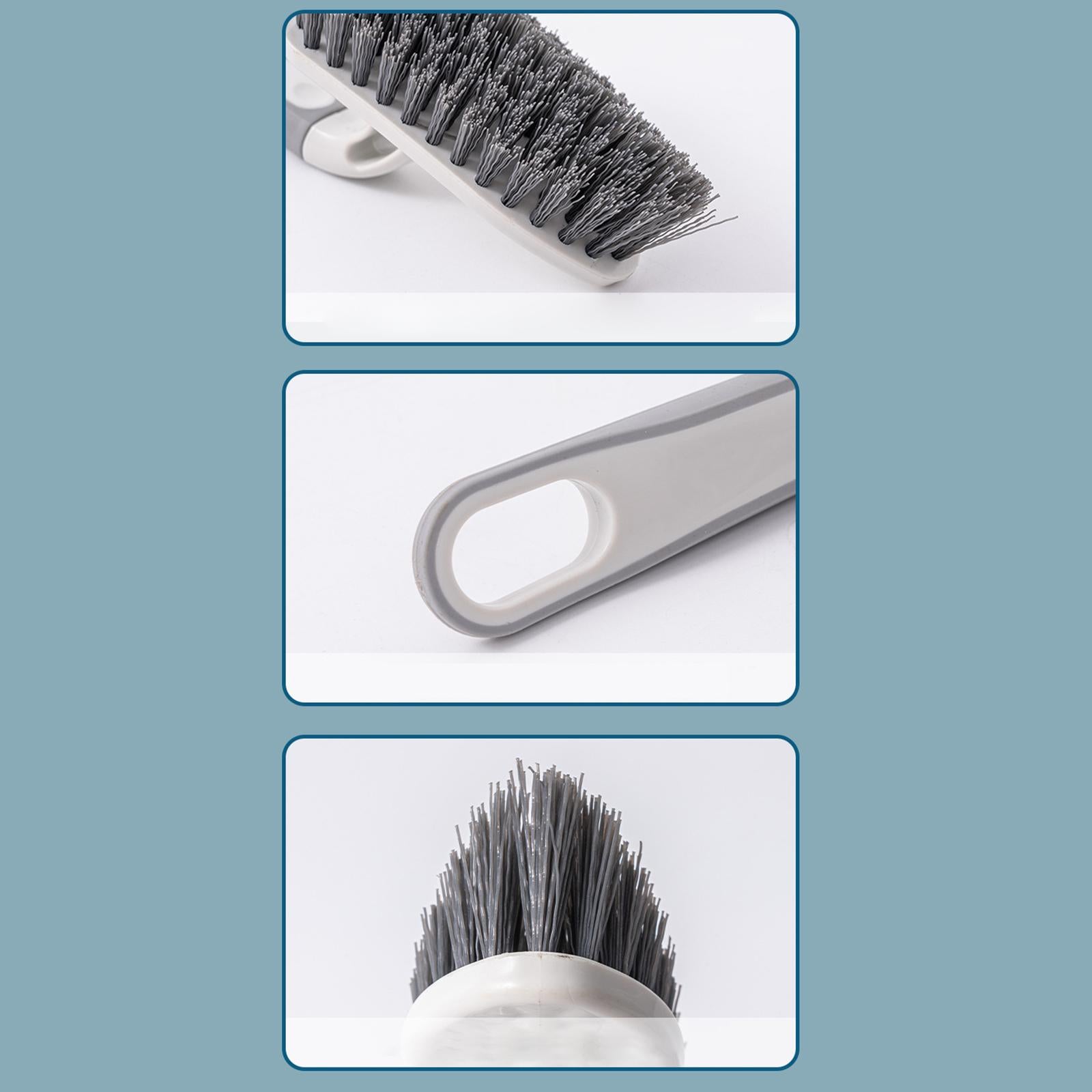 3xCleaning Brushes for Tile Grout Scrubber Deck Car Corner Brush Garage Gray