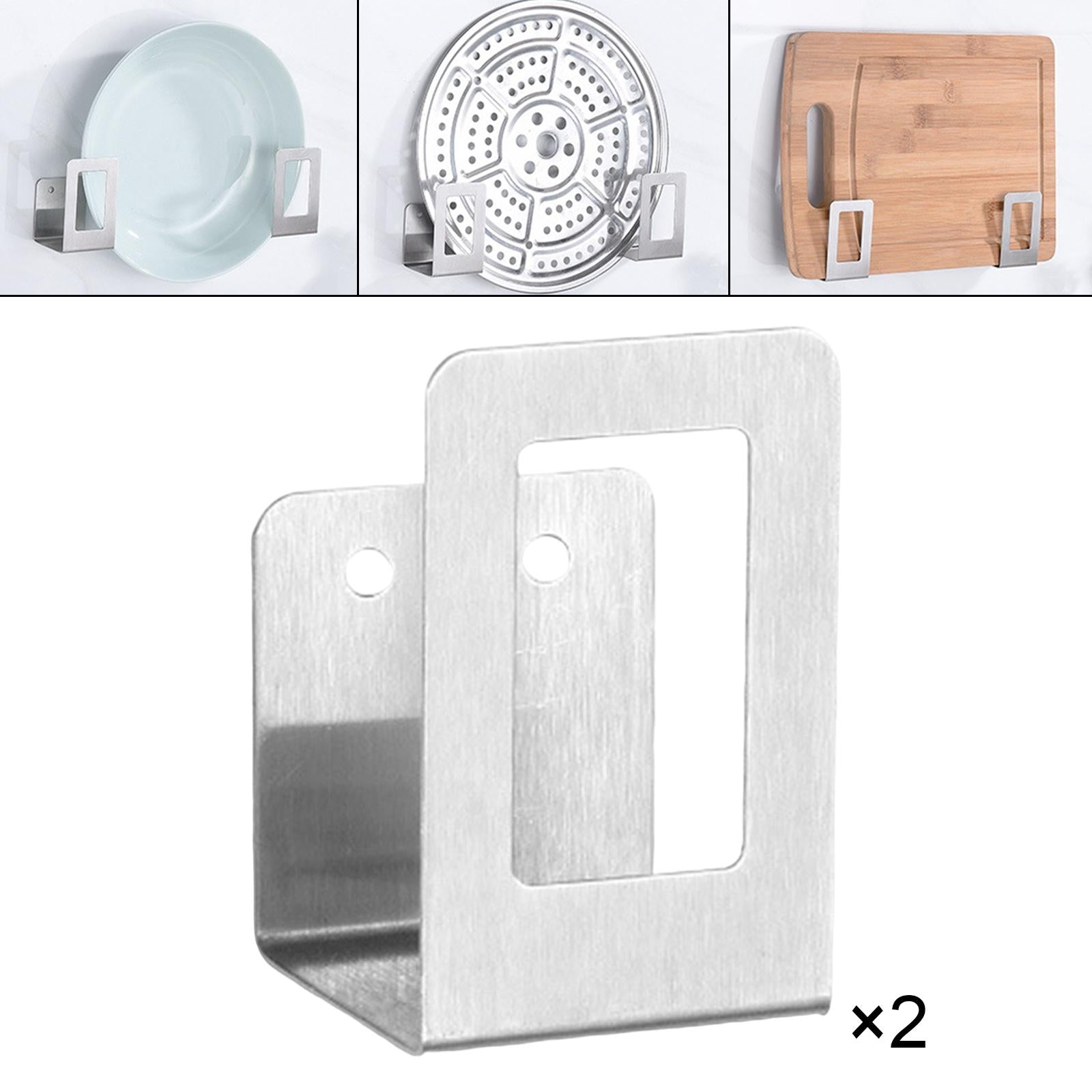 3x2x Multipurpose Drying Stands for Pantry Chopping Board Silver No Hole Mount