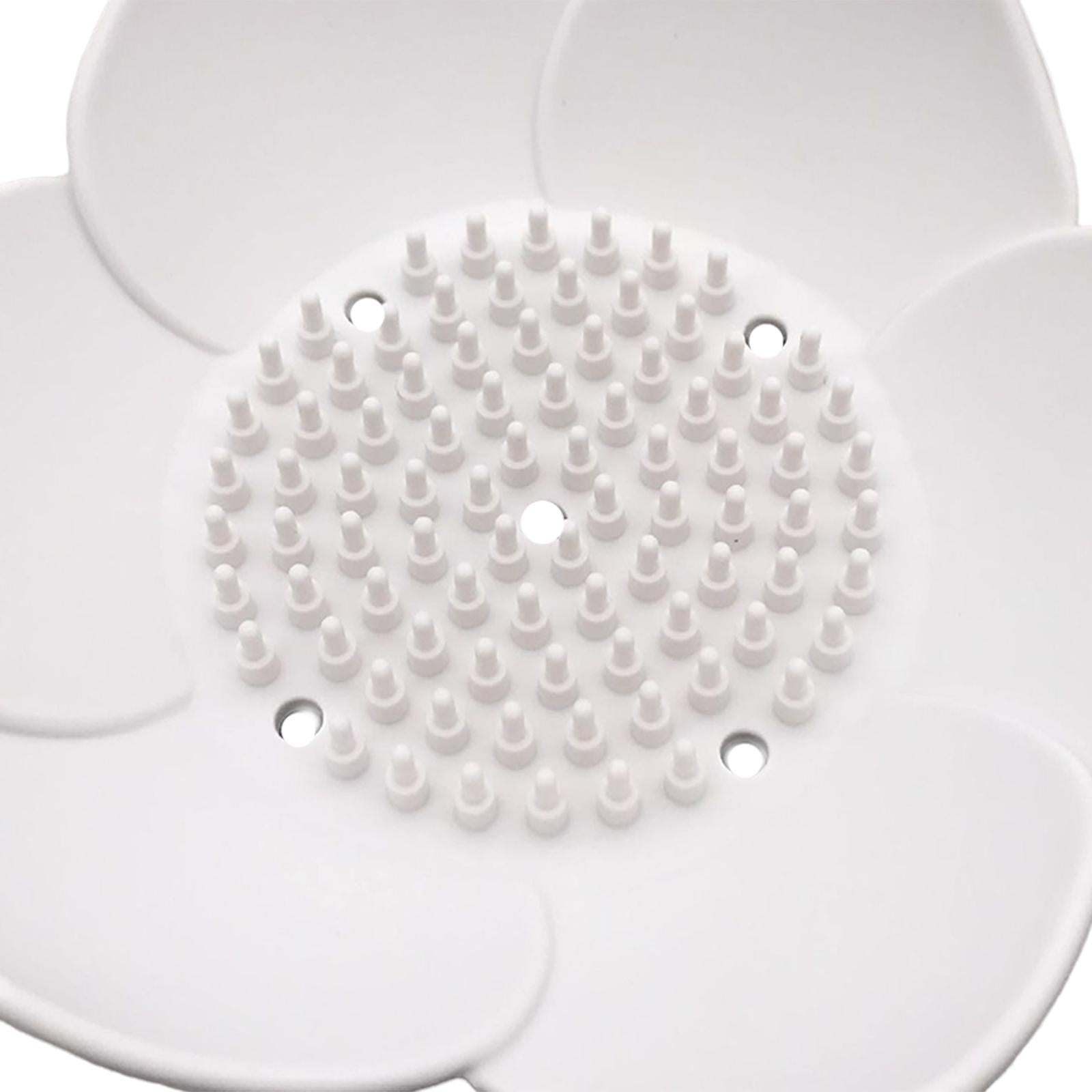 2xPortable Soap Dish Soap Holder with Drainage Soap Tray for Bathroom Shower White