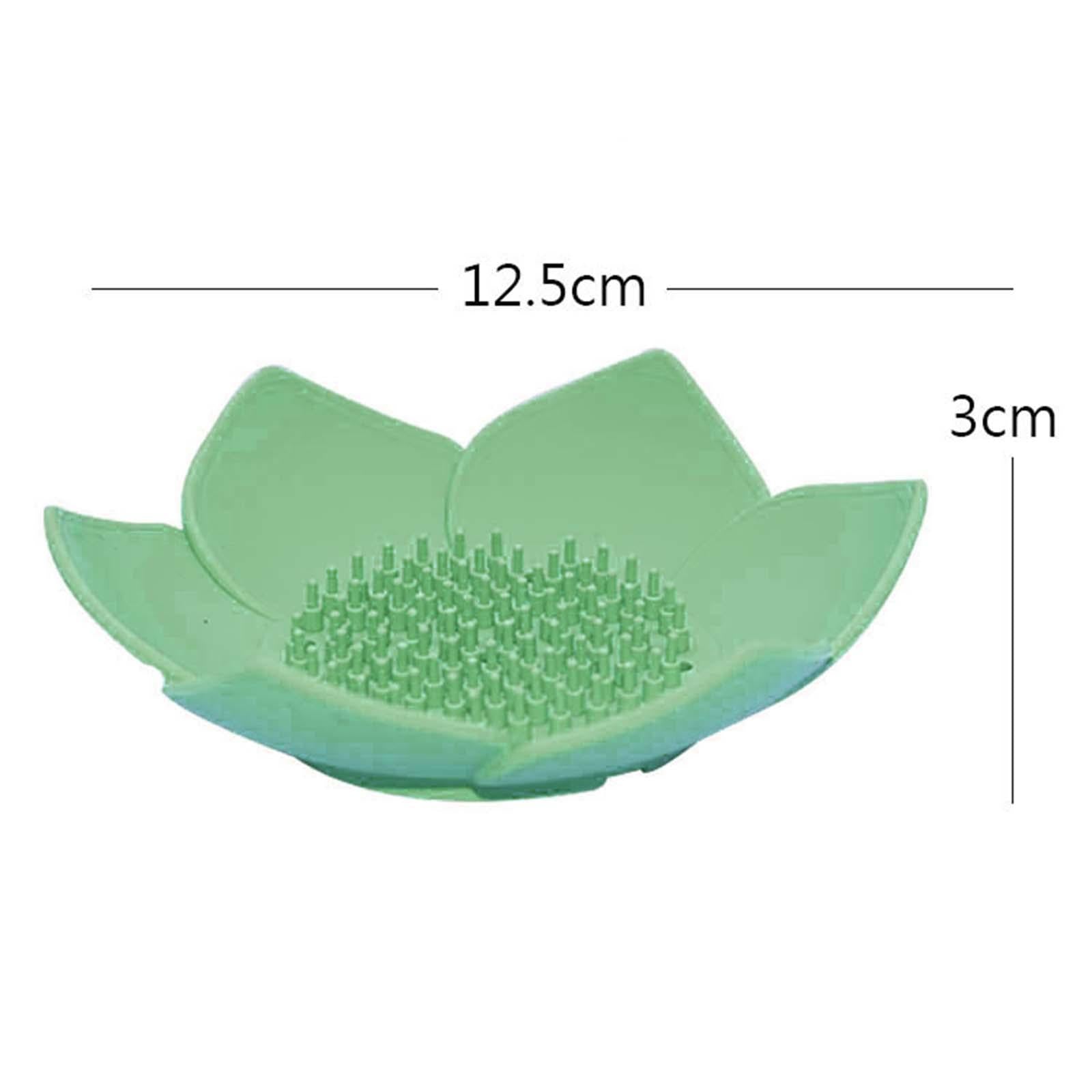 4xPortable Soap Dish Soap Holder with Drainage Soap Tray for Bathroom Shower Green