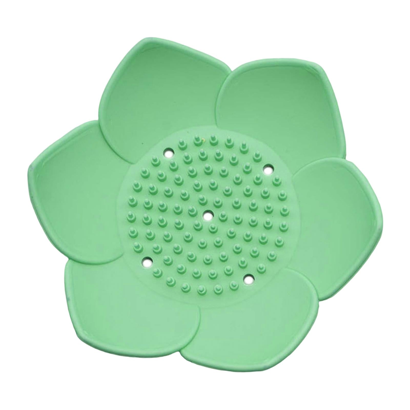 2xPortable Soap Dish Soap Holder with Drainage Soap Tray for Bathroom Shower Green