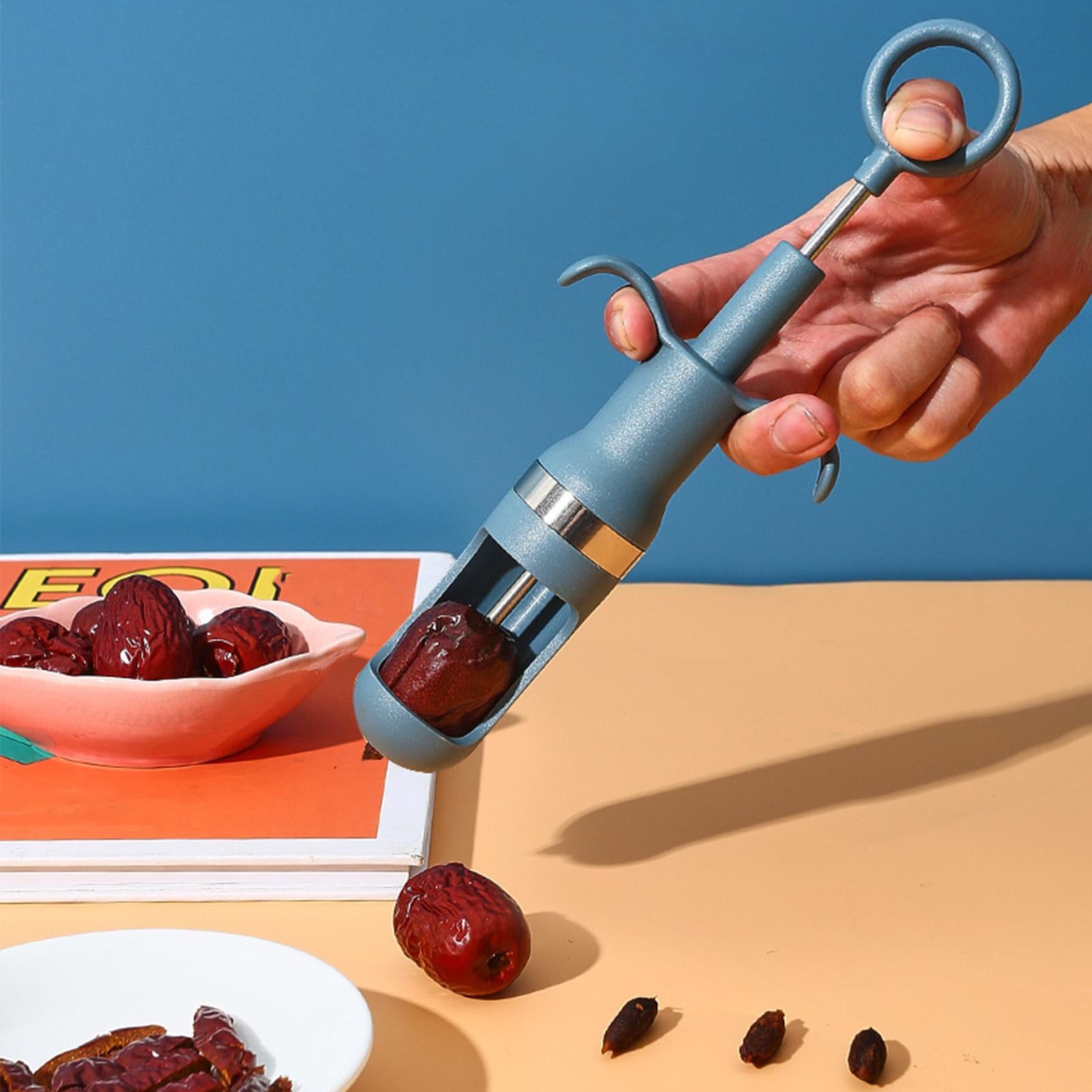 4xMultifunction Fruit Core Remover Olive Pitter Tool for Home Red Date Jujube Blue