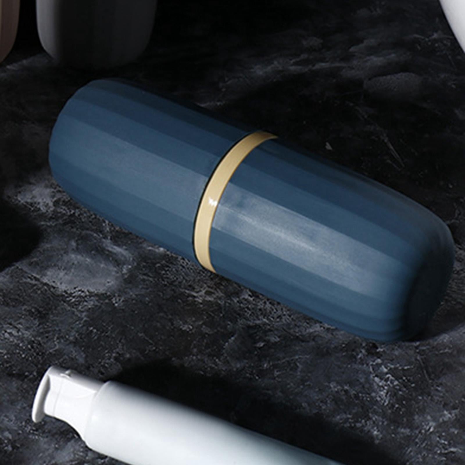 4xTravel Toothbrush Holder Wash Gargle Cup Compact for Outdoor Shower Camping Blue