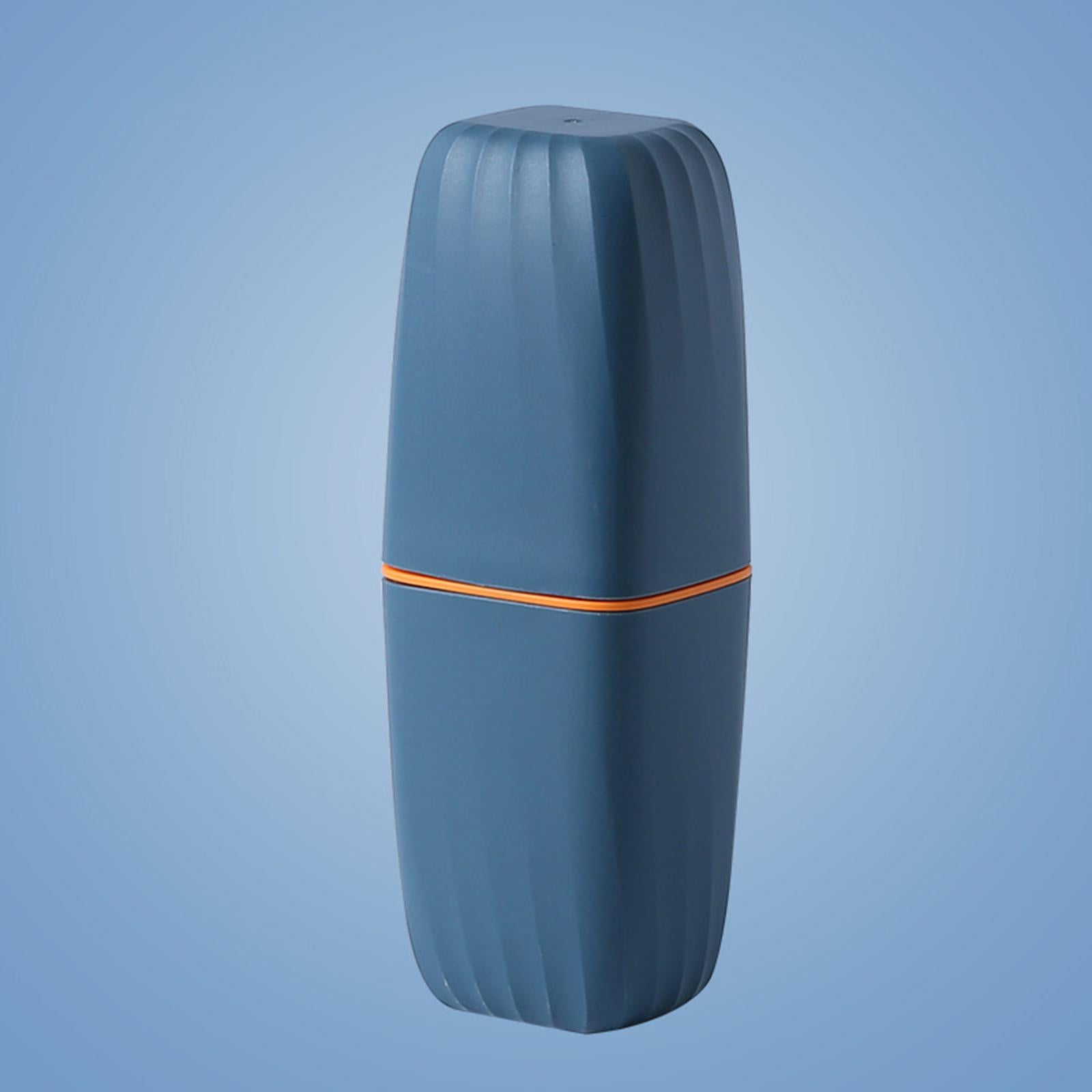4xToothbrush Toothpaste Holder Case Compact for Business Trip Bathroom Outdoor dark blue