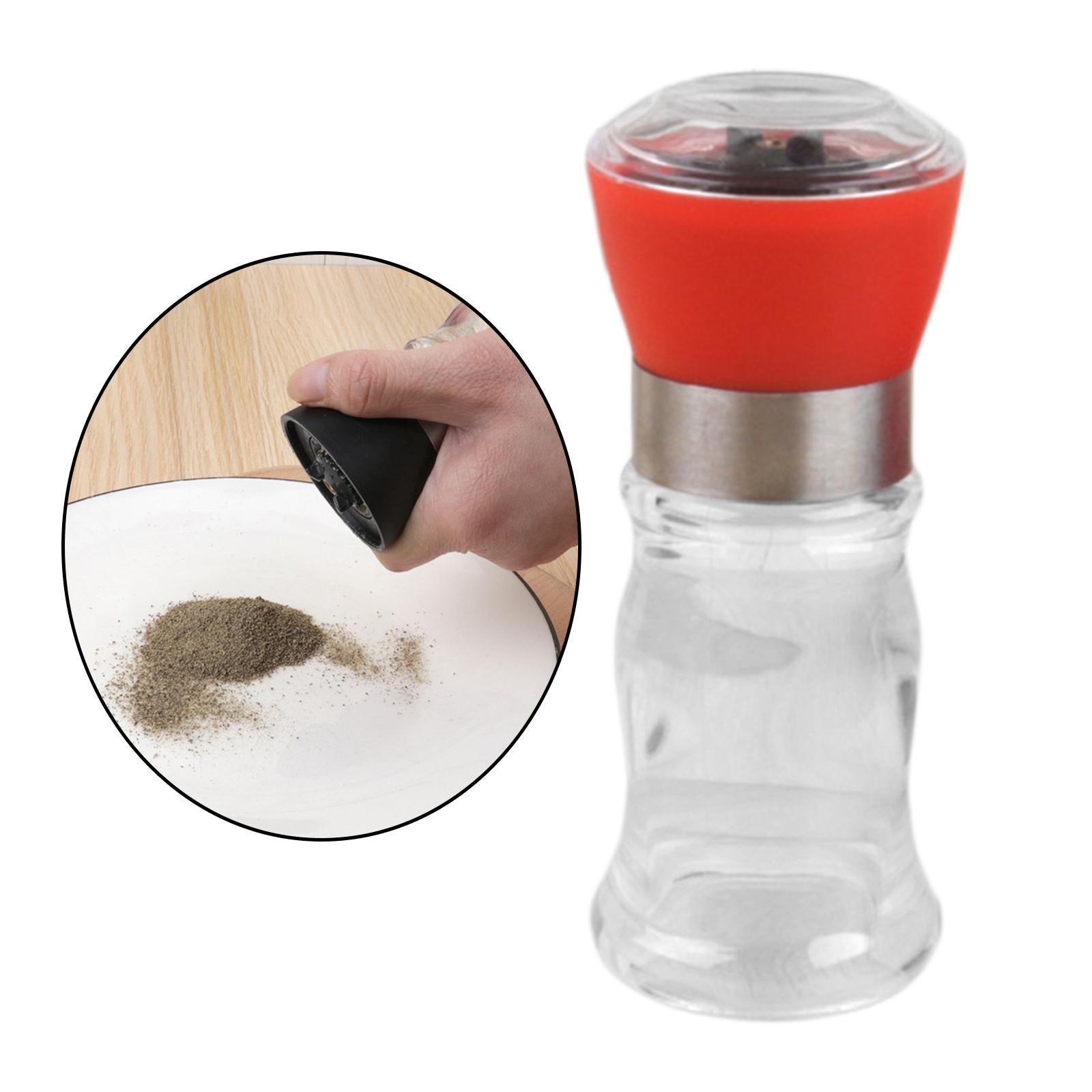 2xManual Pepper or Salt Grinder Spice Mill Shaker for Cumin Sea Salt Picnics Red