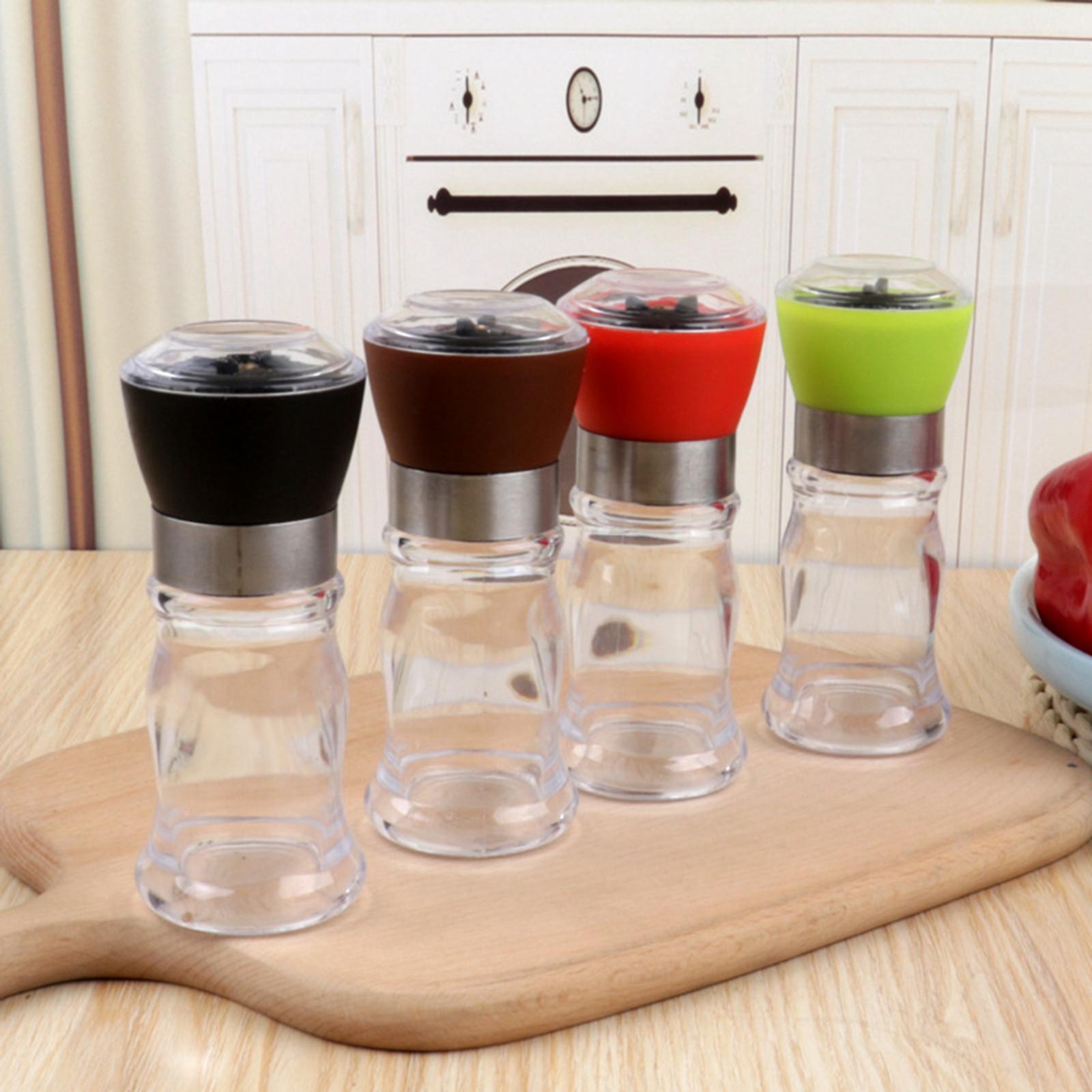 3xManual Pepper or Salt Grinder Spice Mill Shaker for Cumin Sea Salt Picnics Red