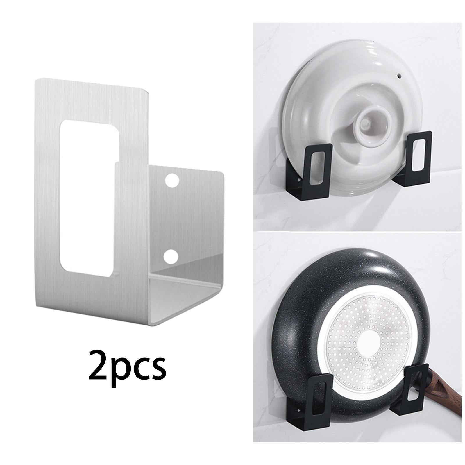 2xHanging Wall Mount Storage Rack Stainless Steel for Kitchen Home Utensils Silver