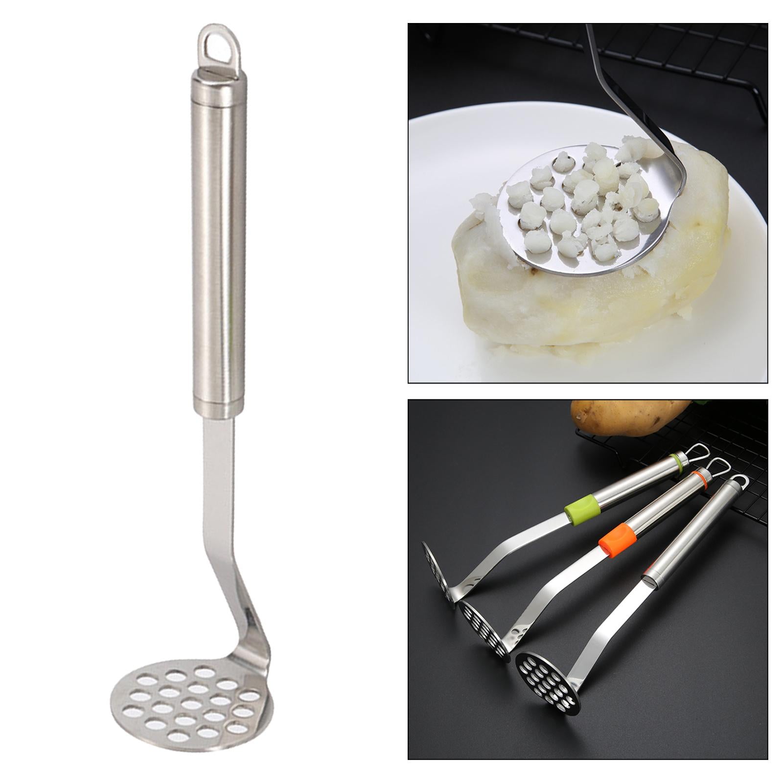 3xMulti Purpose Bean and Potato Masher with Handle Fruit Mashers Hand Masher Argent