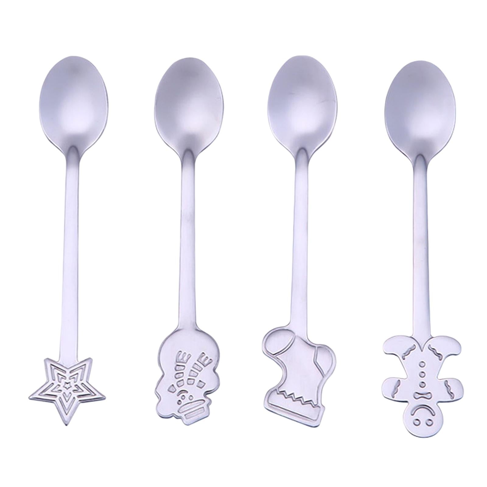 3x4 Pieces Stainless Steel Teaspoons Tableware for Cake Ice Cream Cappuccino