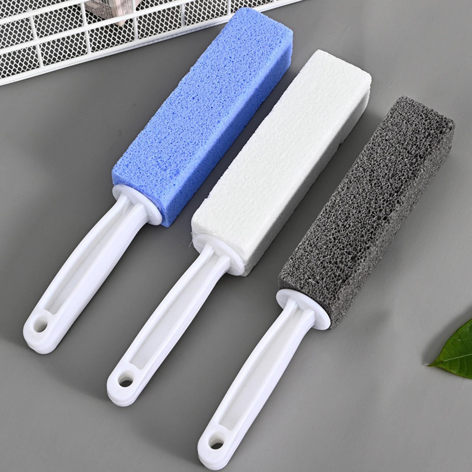 2xPumice Stone Toilets Brush with Handle for Rust Grill Feet Care Bath Pool White 10cm