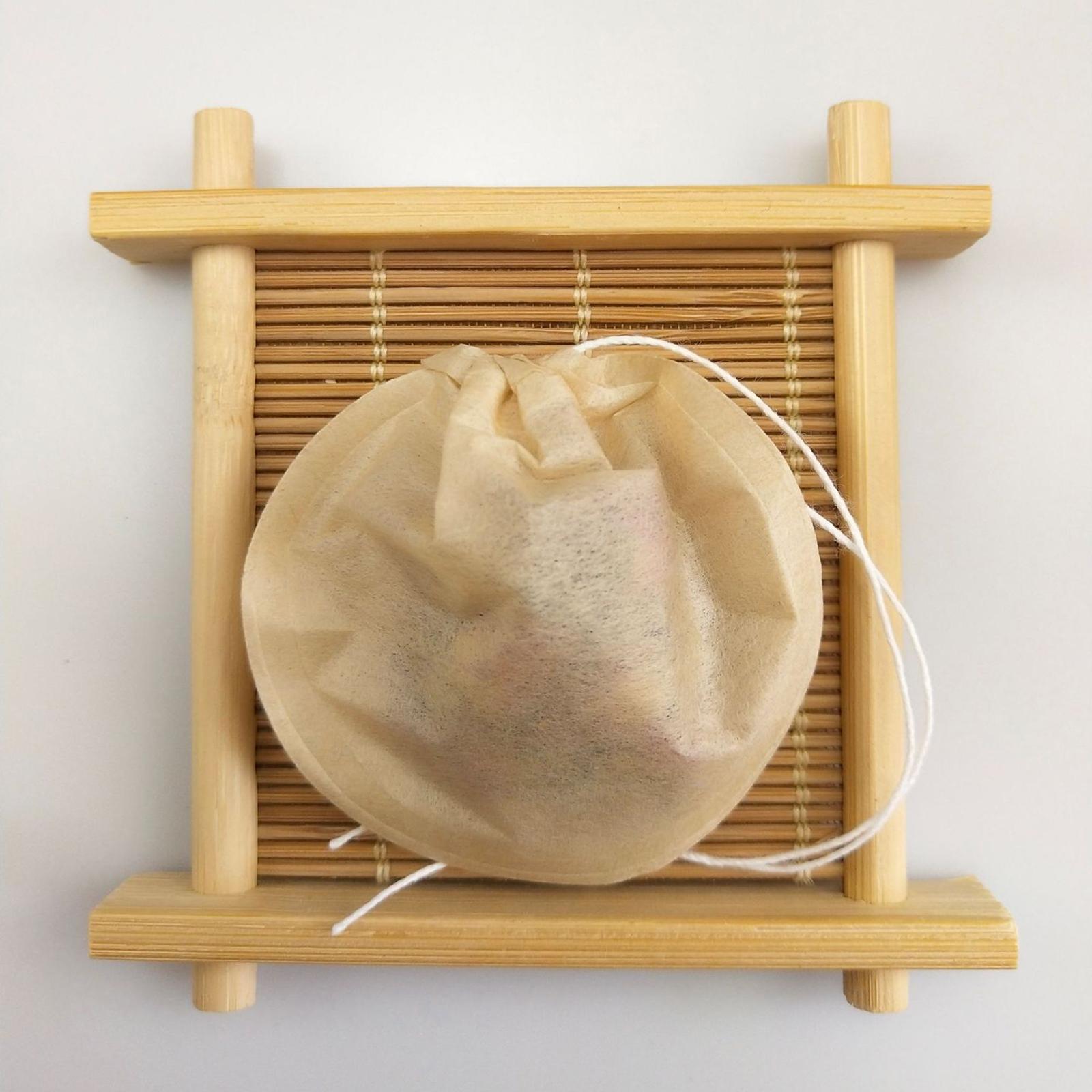 2x100x Tea Filter Bags Drawstring Kitchen Spice Seasoning Filter Package Unbleached