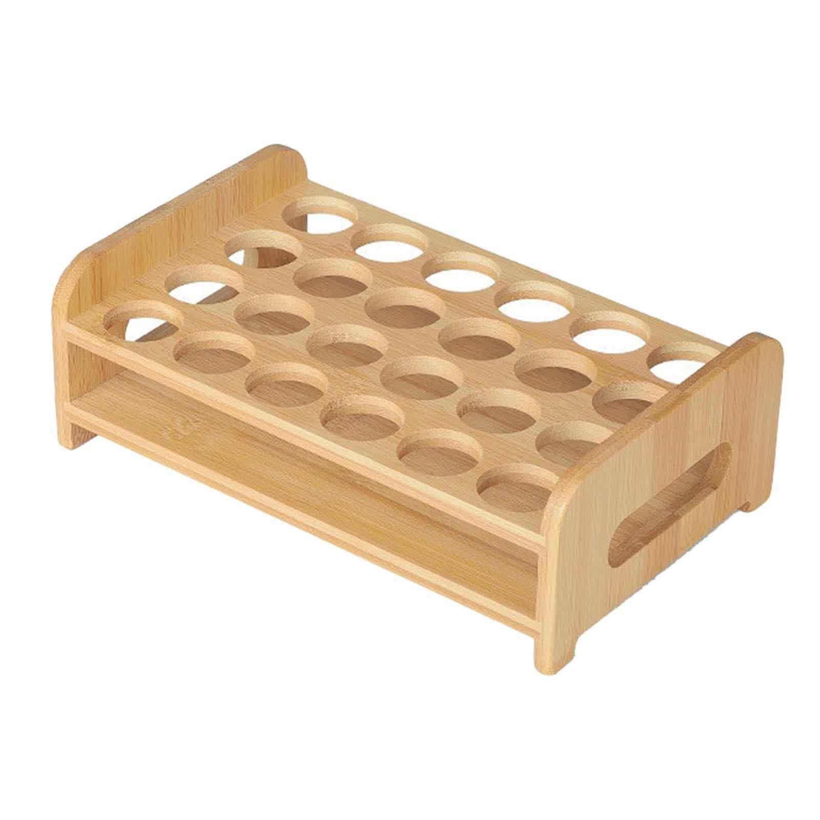 Wooden Glass Holder Mug Organizer Serving Holder Cup Rack for Bar Hotel Events 24 Holes