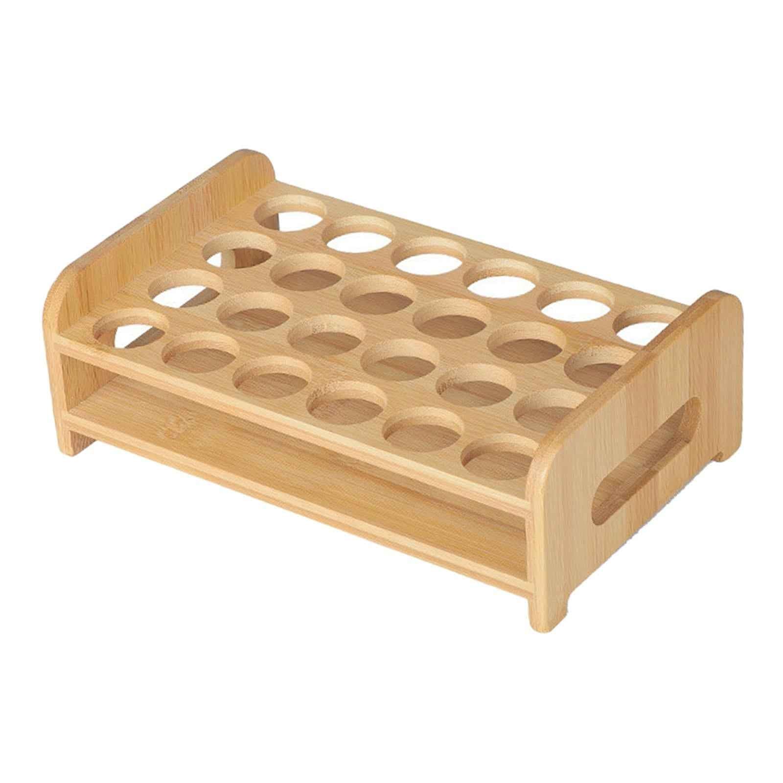 Wooden Glass Holder Mug Organizer Serving Holder Cup Rack for Bar Hotel Events 24 Holes