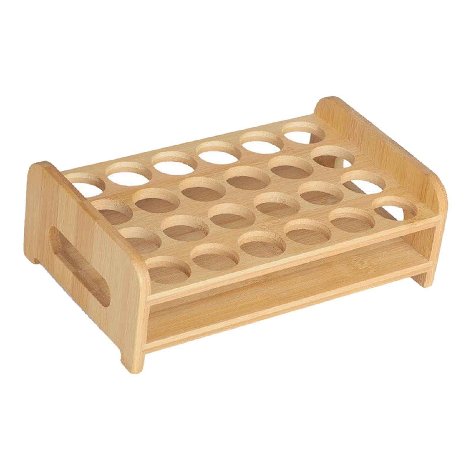Wooden Glass Holder Mug Organizer Serving Holder Cup Rack for Bar Hotel Events 24 Holes