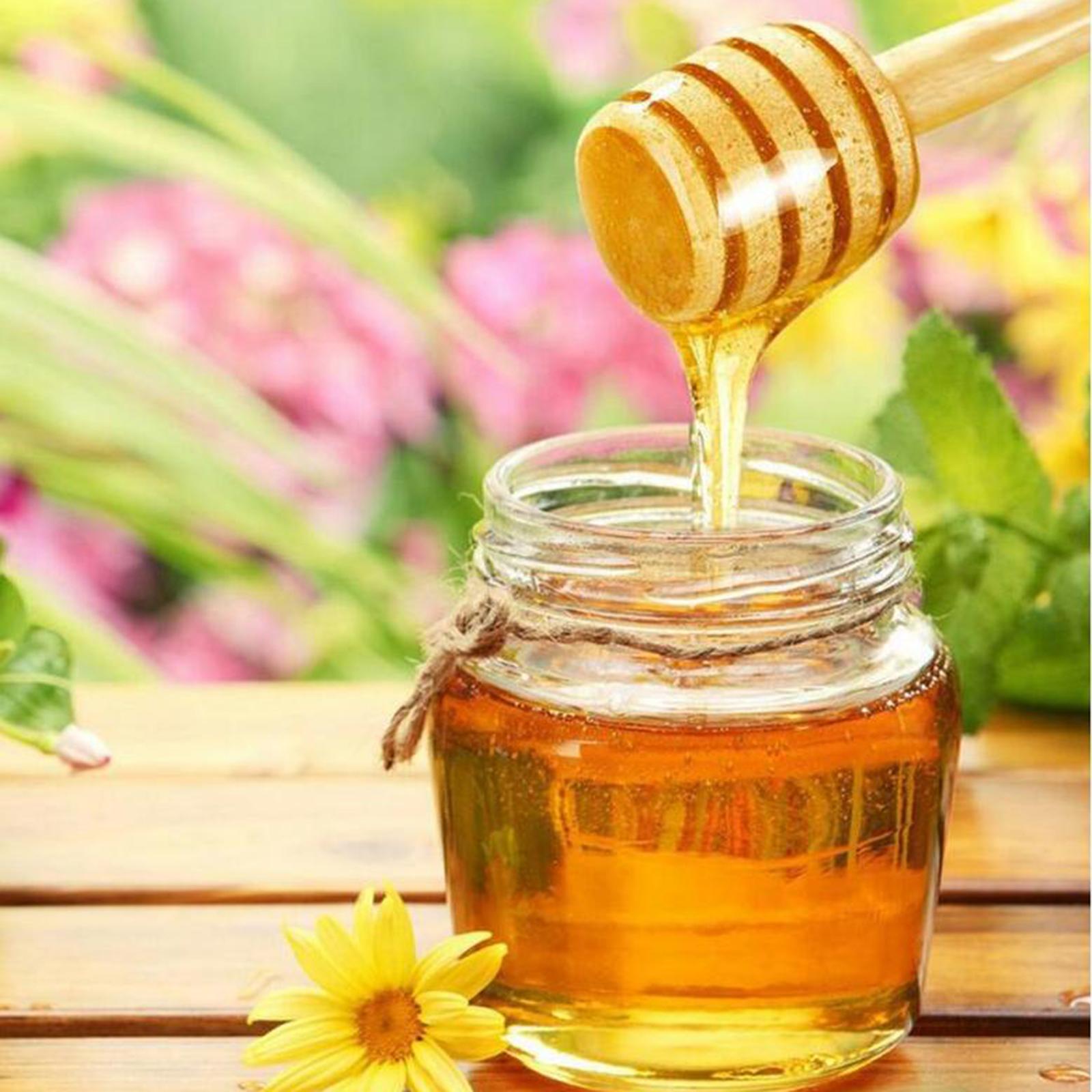 2x10x Wood Honey Dipper Stick Spoon for Honey Jar Gift Drizzle Honey