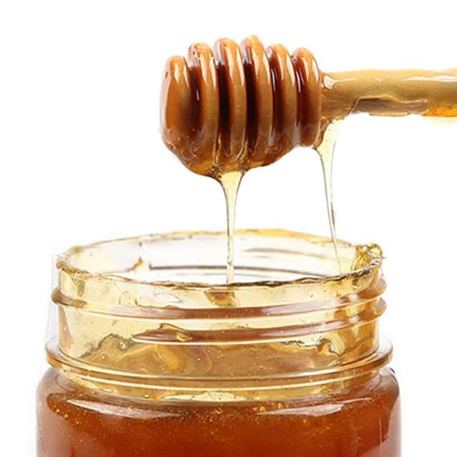 4x10x Wood Honey Dipper Stick Spoon for Honey Jar Gift Drizzle Honey