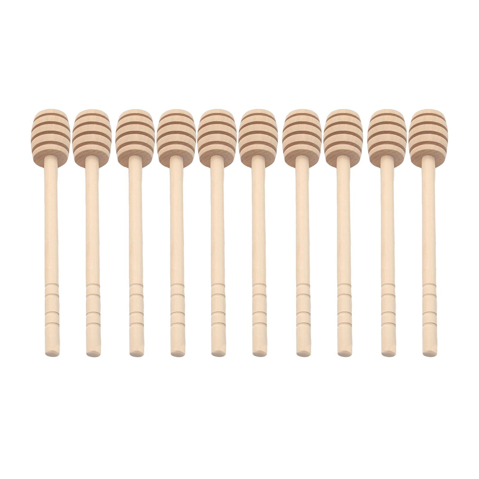 3x10x Wood Honey Dipper Stick Spoon for Honey Jar Gift Drizzle Honey