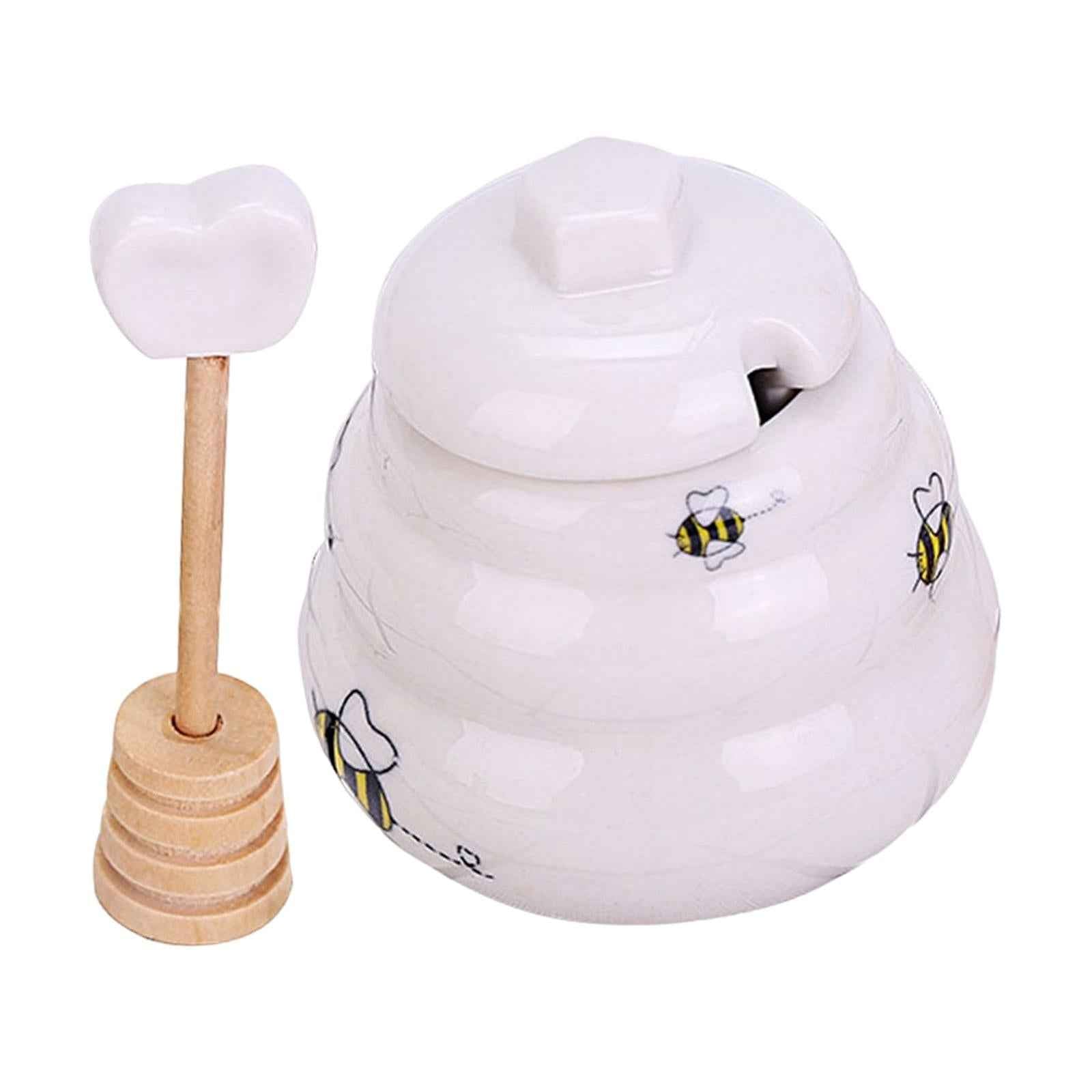 Ceramic Honey Jar with Lid Storage Containers for Spices Party Decor